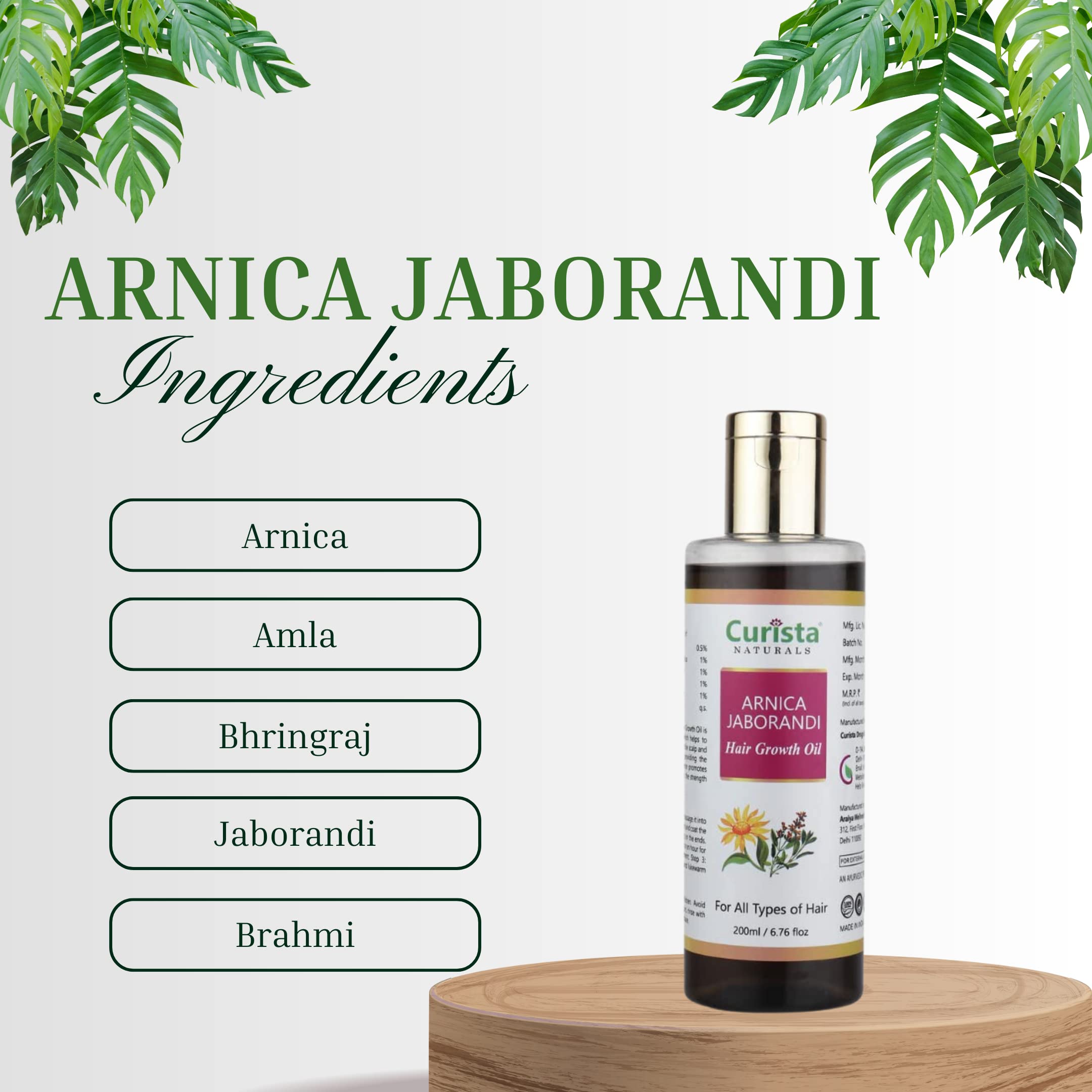 Arnica & Jaborandi Hair Growth Oil - Strengthen & Shine Hair Naturally | Fast Hair Growth Treatment for Thicker, Healthier Locks | Perfect for Daily Scalp Massage & Damaged Hair Repair