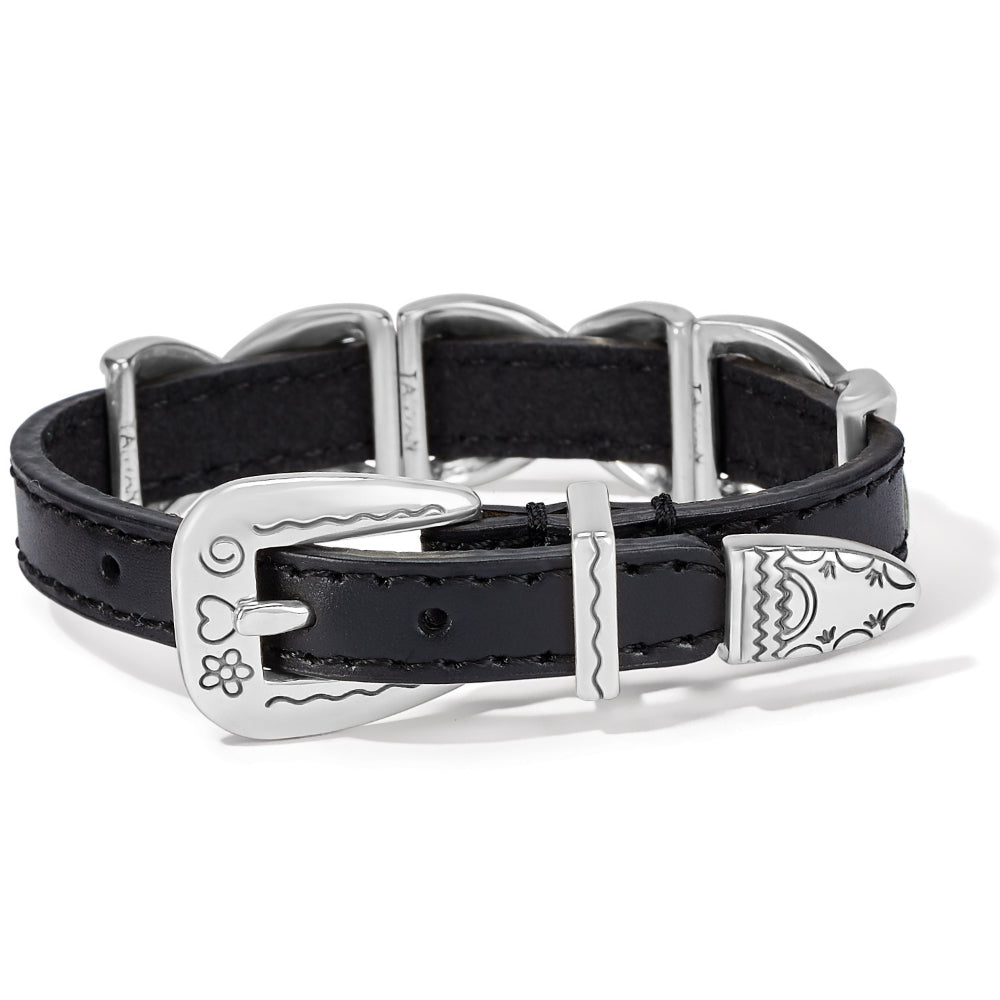 Brighton Kriss Kross Etched Bandit Bracelet - Elegant Stainless Steel Women's Jewelry for Casual Wear & Special Occasions