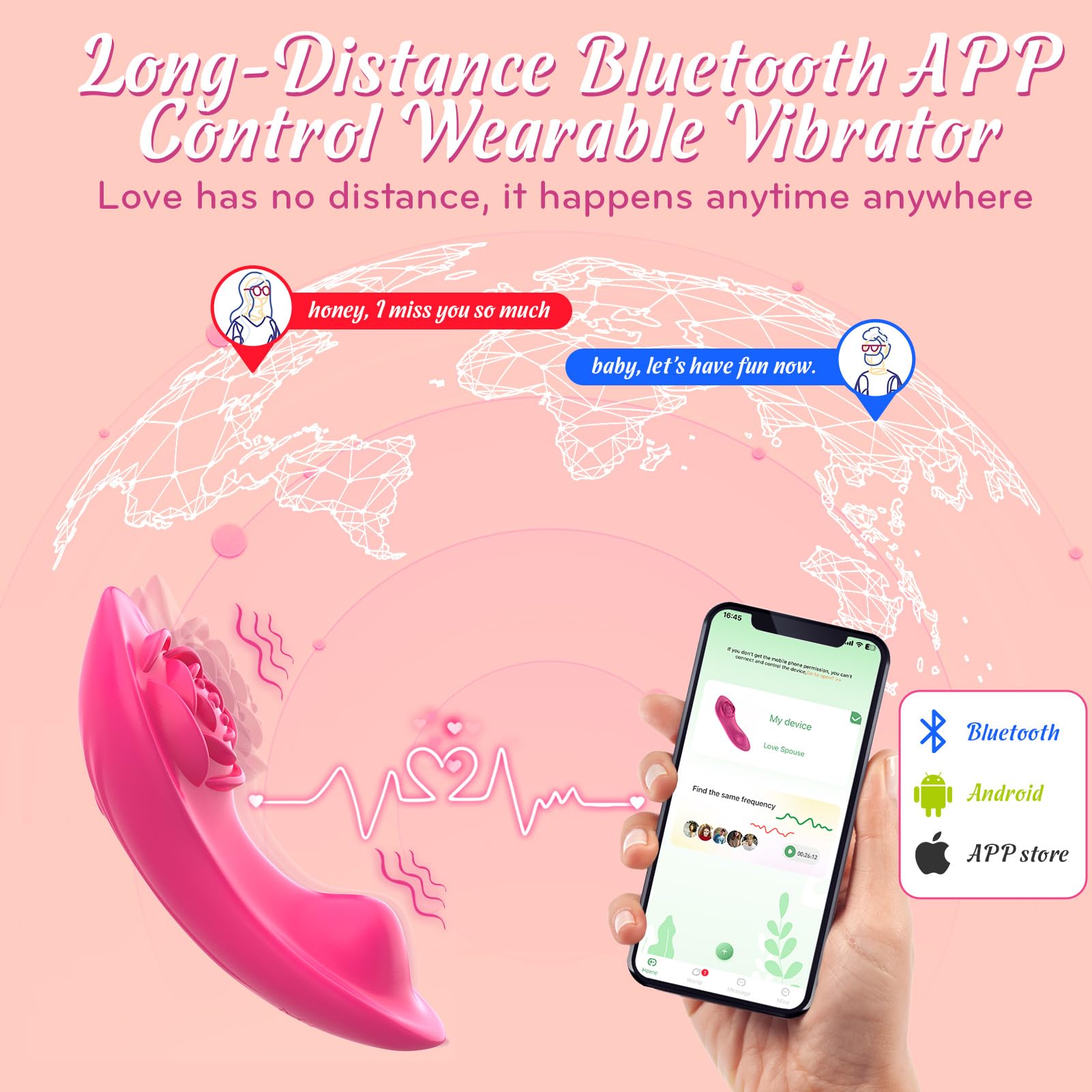 Premium Wearable Panty Vibrator for Women & Couples - 3-in-1 App Controlled Rose Toy with 10x2 Vibration Modes, Mini Butterfly Clitoral & G-Spot Stimulator | Perfect for Discreet Solo Play, Couples Intimacy & Long Distance Relationships