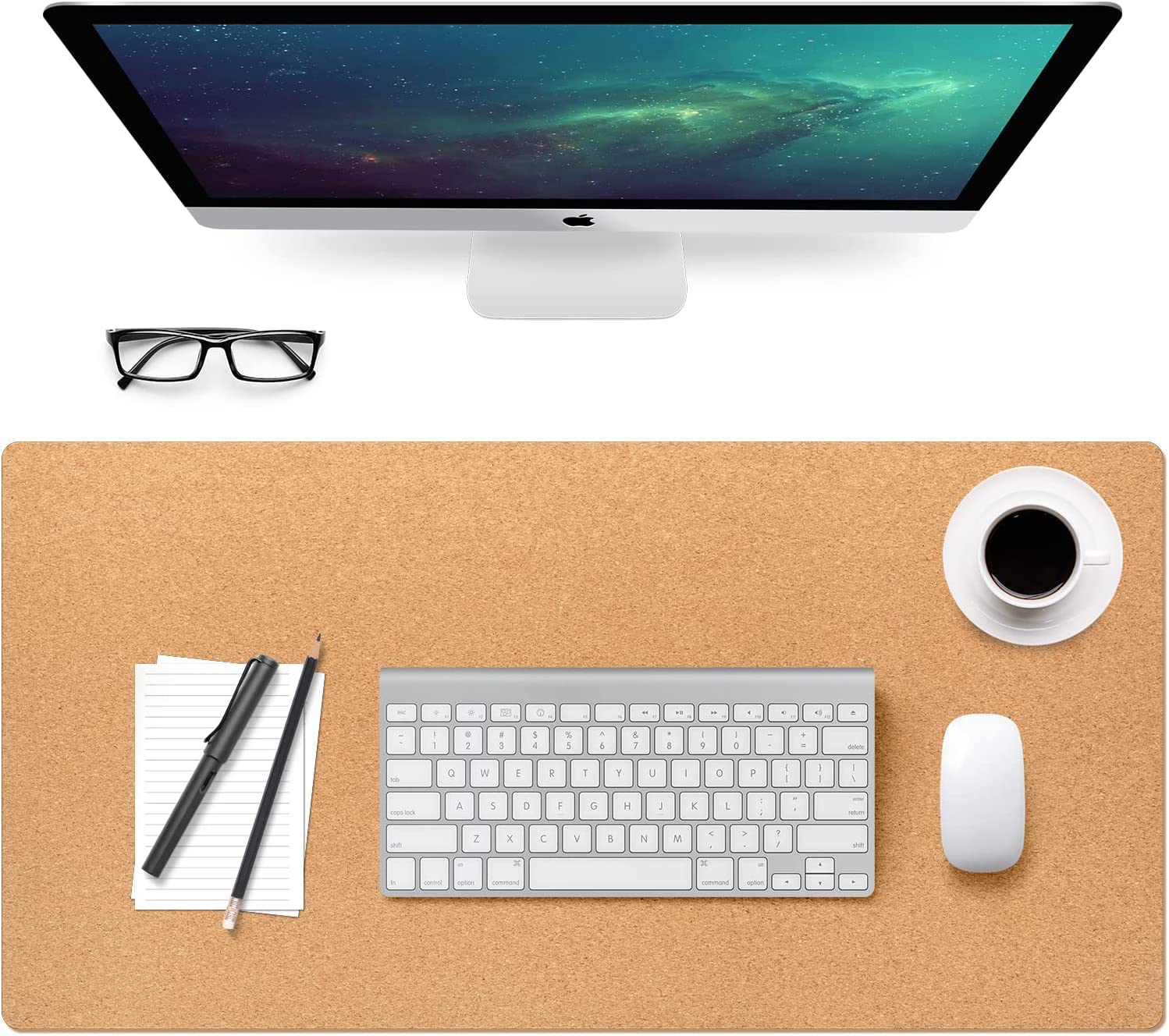 2-Pack Cork Mouse Pad Set - Eco-Friendly & Non-Slip Desk Accessory for Office, Gaming & Home Workspace Use