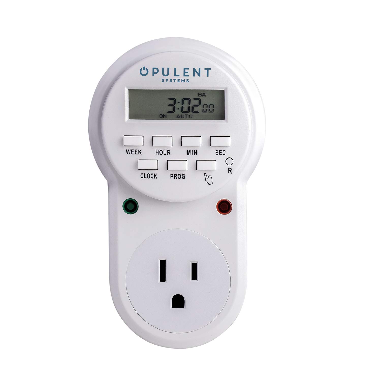 7-Day Smart Digital Programmable Timer with LED Display - Heavy Duty 3-Prong Outlet Timer for Indoor Use - Wall Switch Timer for Lamps, Appliances & Holiday Lights (Grounded Plug) - Perfect for Home, Office & Energy Saving
