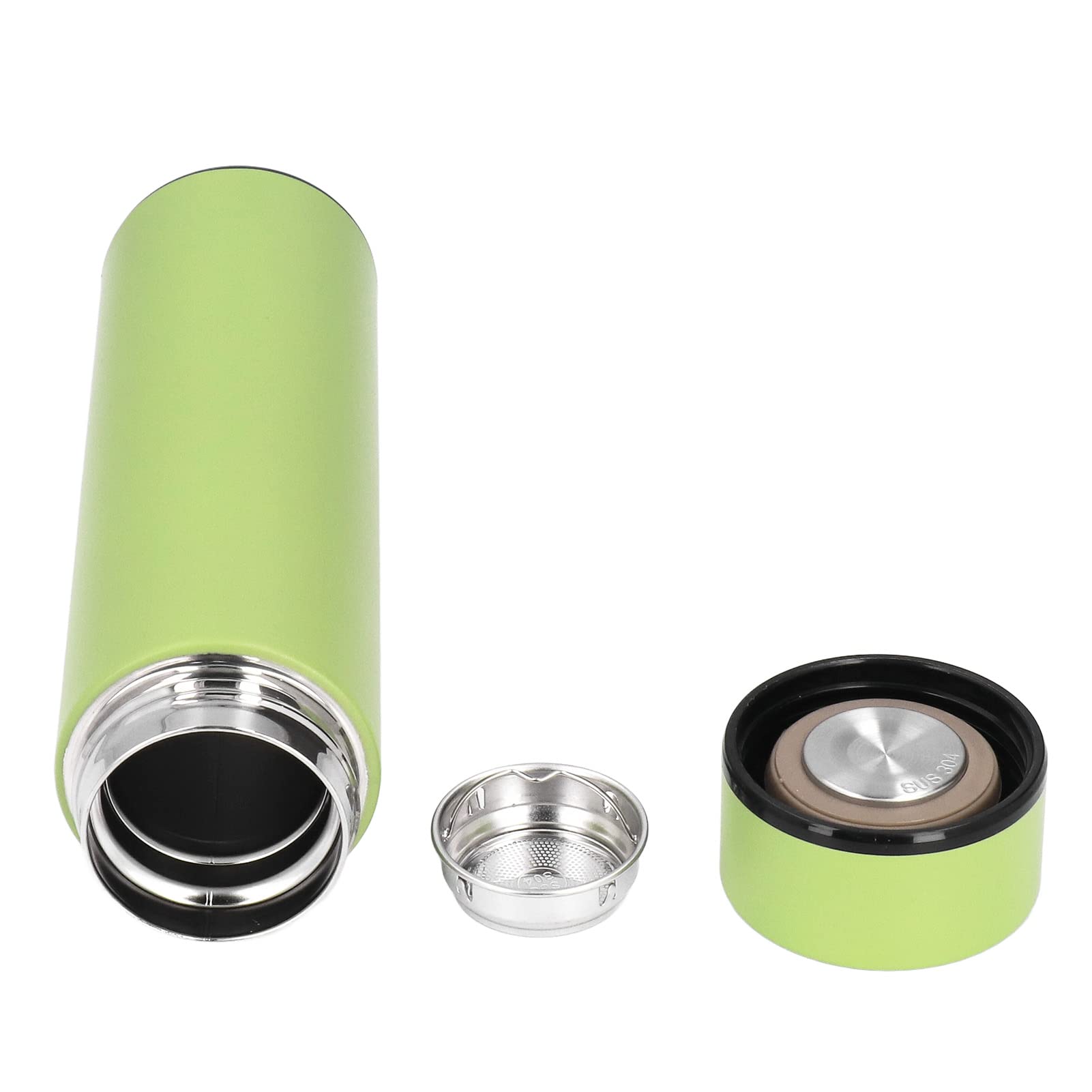 Fdit Smart Water Bottle 500ml - Insulated Stainless Steel Thermal Bottle for Camping, Hiking, Gym & Outdoor Activities - Leakproof & Eco-Friendly (Green)