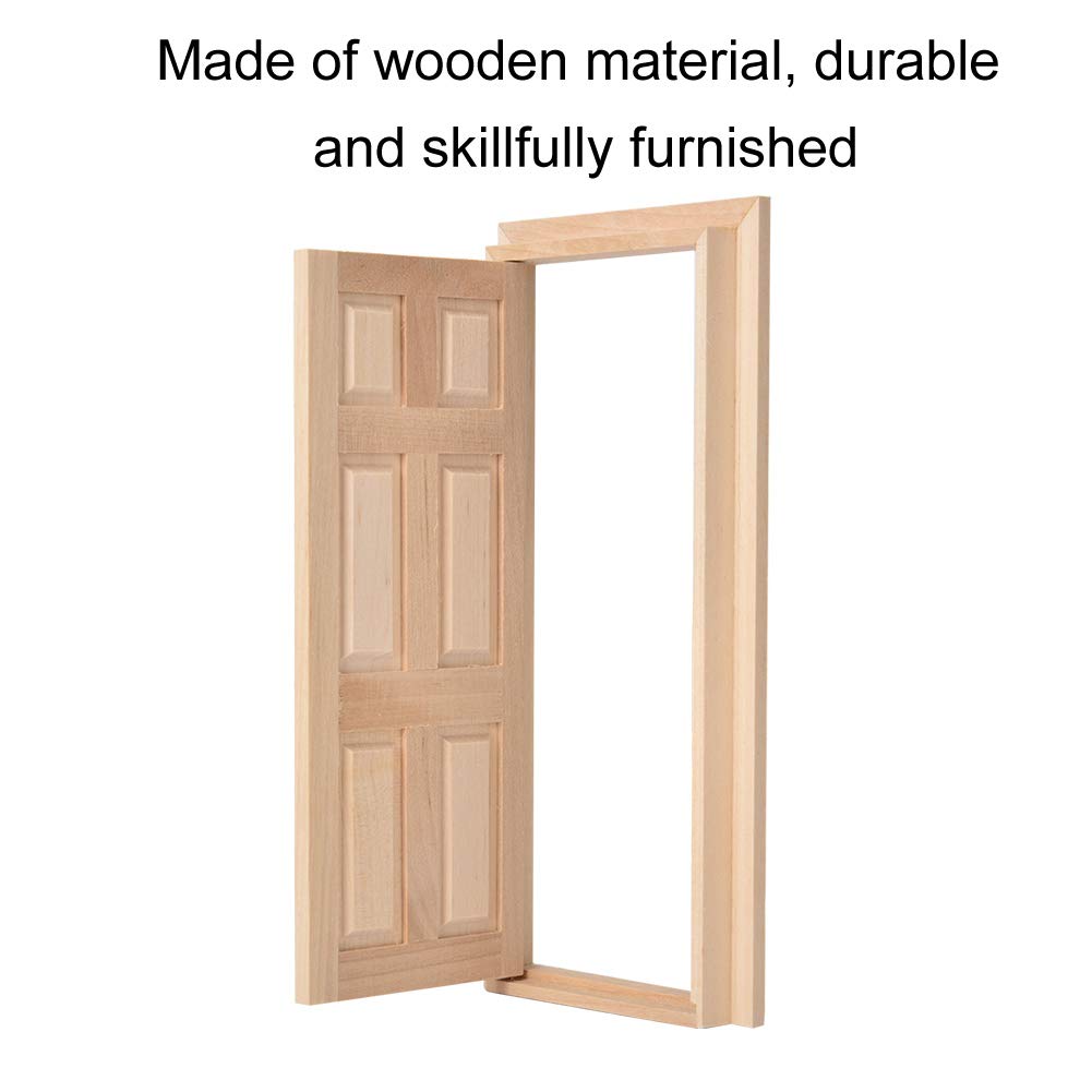 AYNEFY 1:12 Scale Mini Wooden Dollhouse Door & Window Frames - DIY Dollhouse Furniture Accessories for Realistic Home Decor & Creative Play Scenes