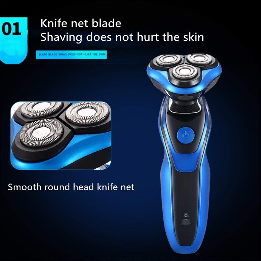 Men's Electric Razor - 3 Blade Rechargeable Cordless Shaver with Wet/Dry Function for Beard & Body Grooming - Perfect for Travel, Home & Office Use