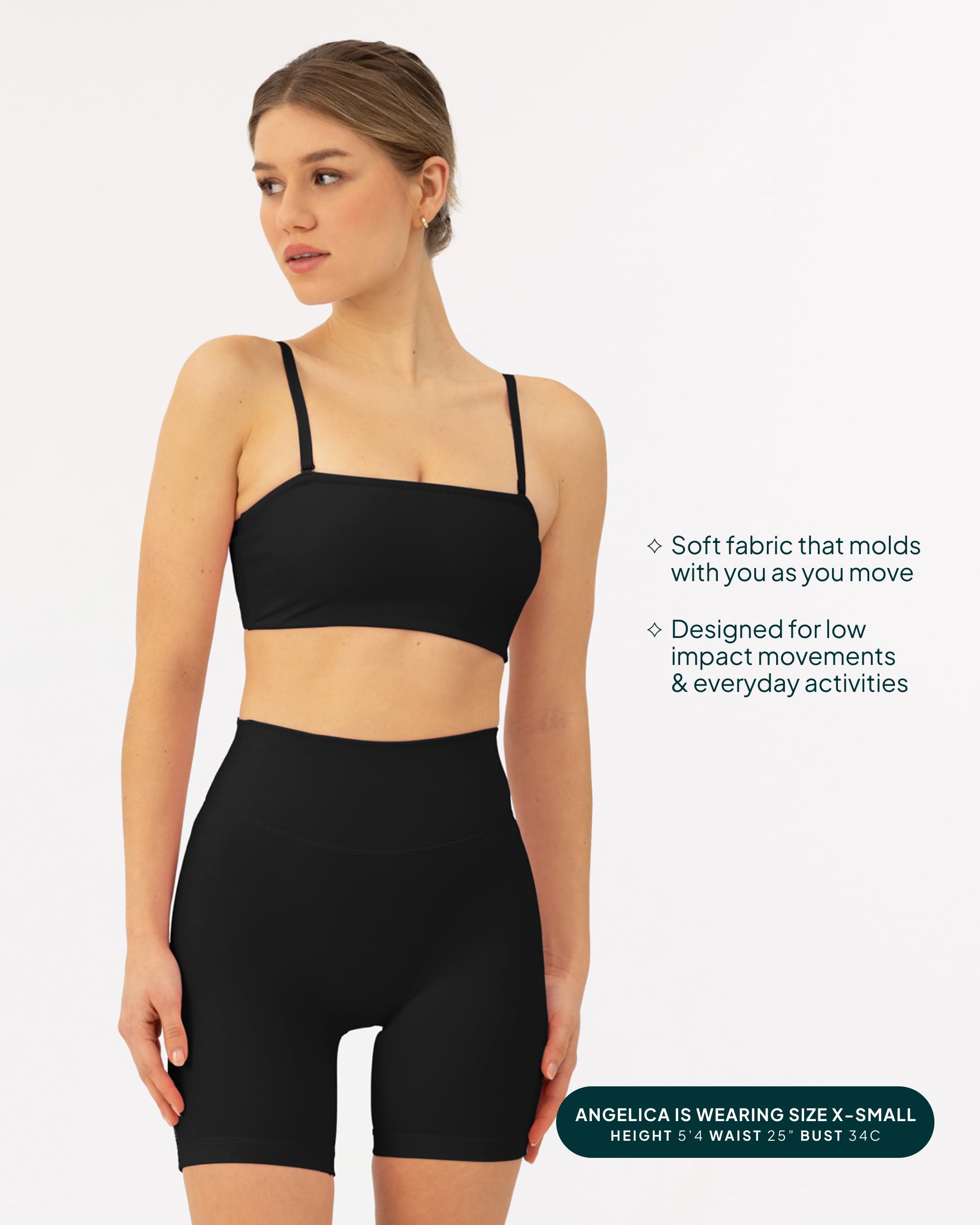 Women's Sports Bandeau Bra - Padded Low Support Yoga Workout Top with Convertible Straps | FlexFlow Technology | Perfect for Yoga, Pilates & Gym Training