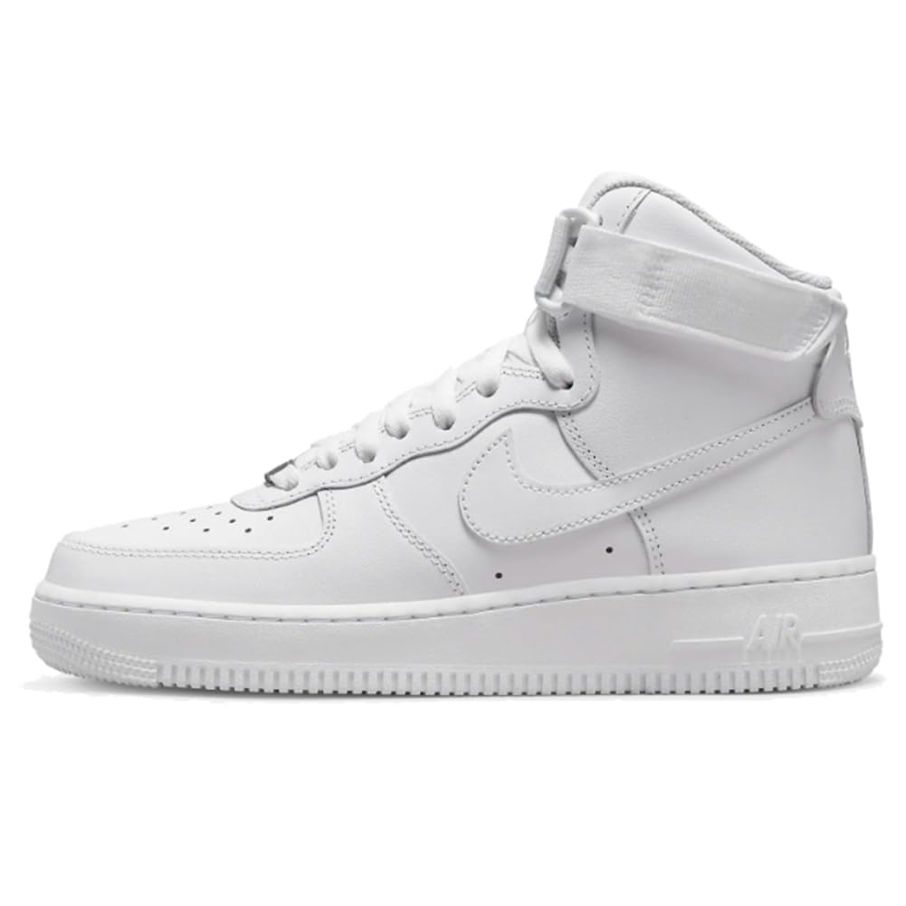 Nike Women's Air Force 1 High Top Sneakers - White Leather Basketball Shoes for Women (Size 9.5) - Perfect for Casual Wear, Gym & Street Fashion