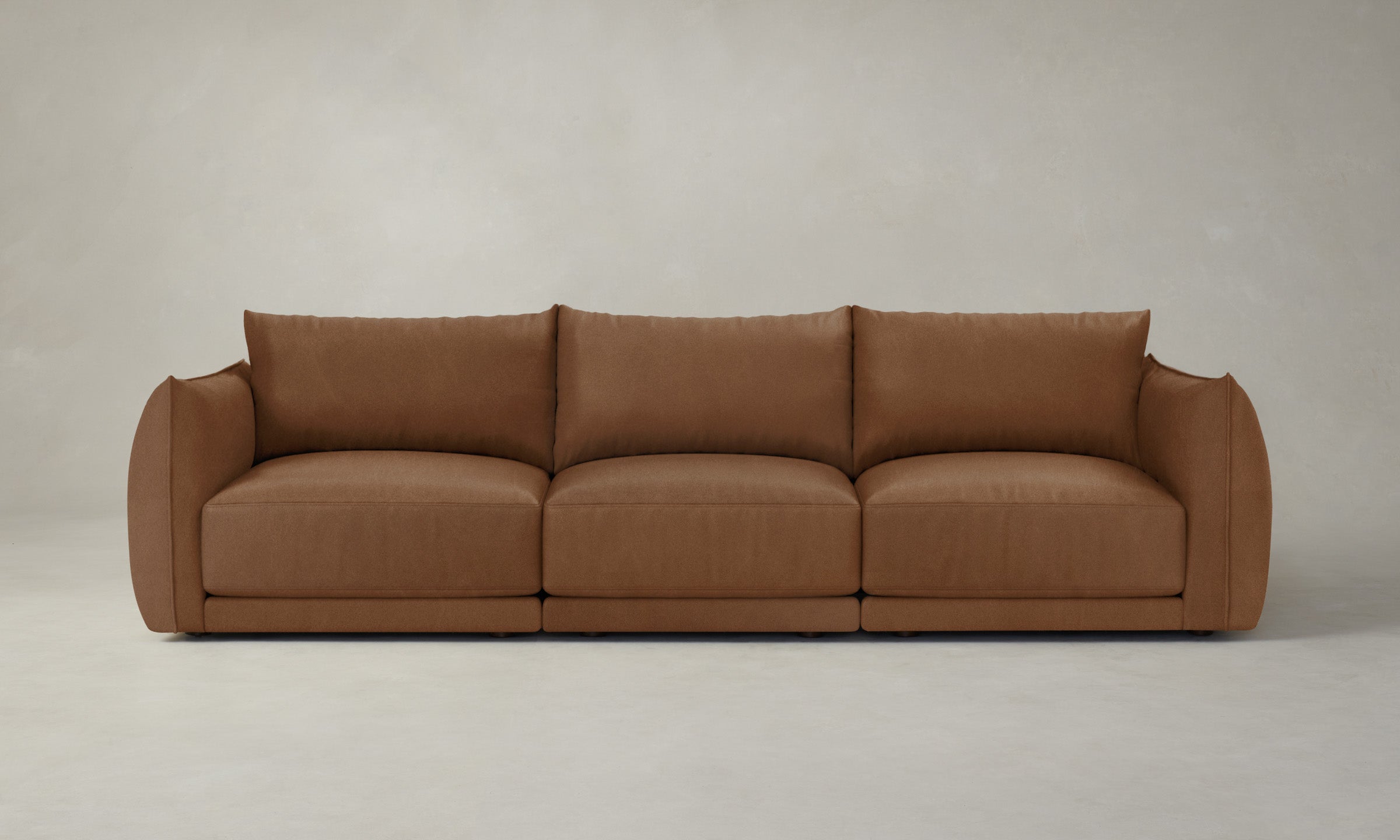 Premium Jones Modular Sectional Sofa in Tuscan Leather Cognac - Luxurious Living Room Furniture for Modern Homes & Entertaining Guests