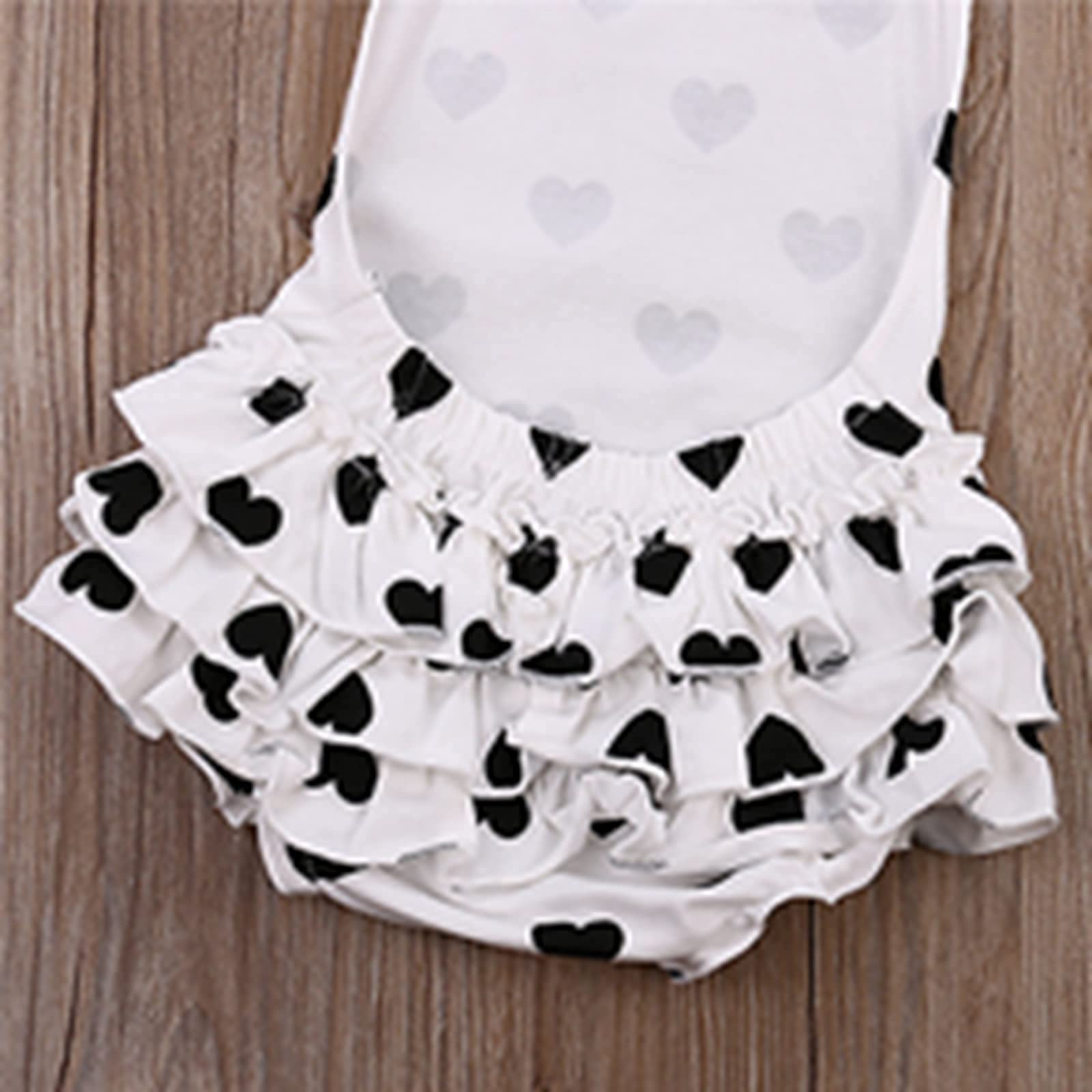 Girls Summer Outfits - Sleeveless Backless Heart Print Romper with Bowknot Headband Set | Cute Playwear for Beach, Park & Birthday Parties