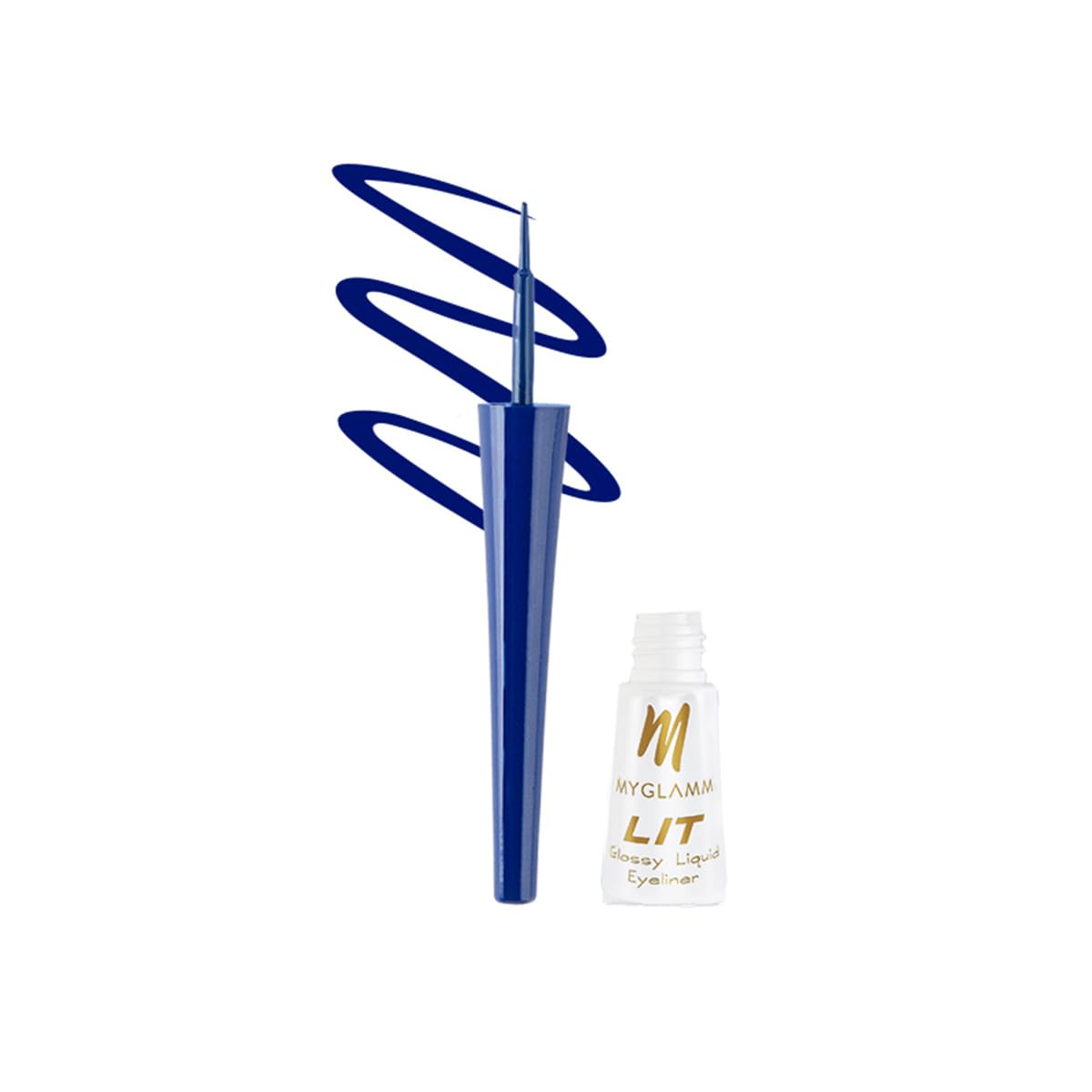 MyGlamm LIT Glossy Liquid Eyeliner - Waterproof Smudge-Proof Long Lasting Eyeliner - Vibrant Blue Color - 3.5ml - Perfect for Birthday Makeup, Parties & Special Occasions