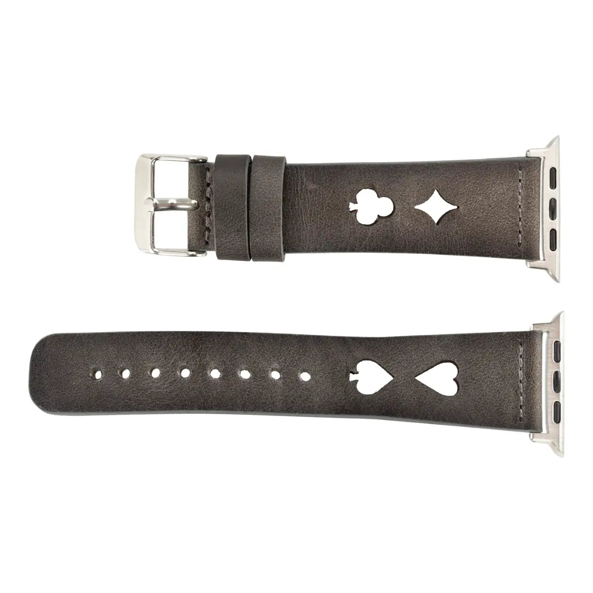Premium Burnished Gray Leather Sport Band for Apple Watch - Stylish & Durable Replacement Strap for Workouts, Running & Everyday Wear
