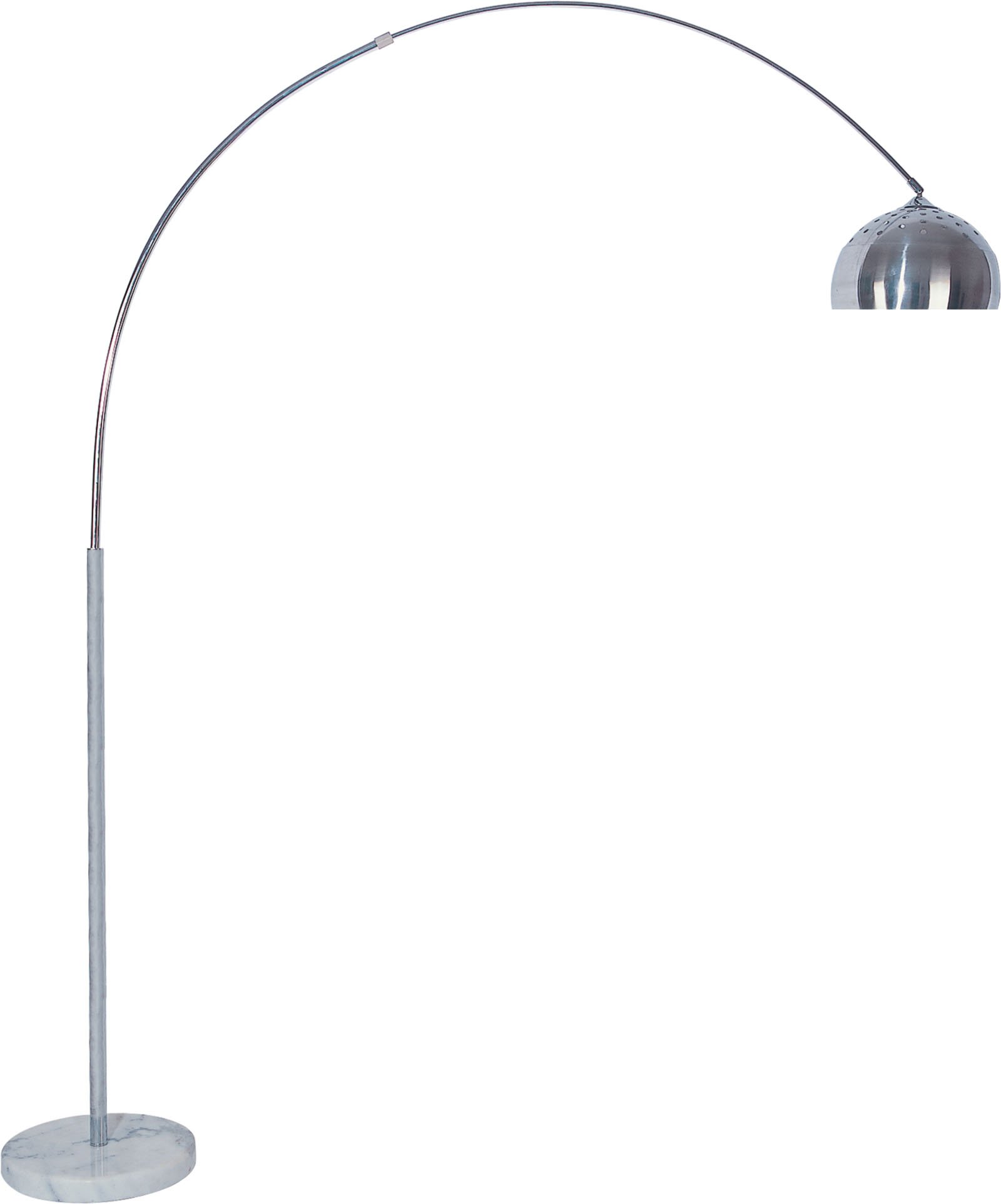 ACME Modern Floor Lamp with Brushed Silver Finish - Adjustable Height for Living Room, Bedroom, or Office Lighting