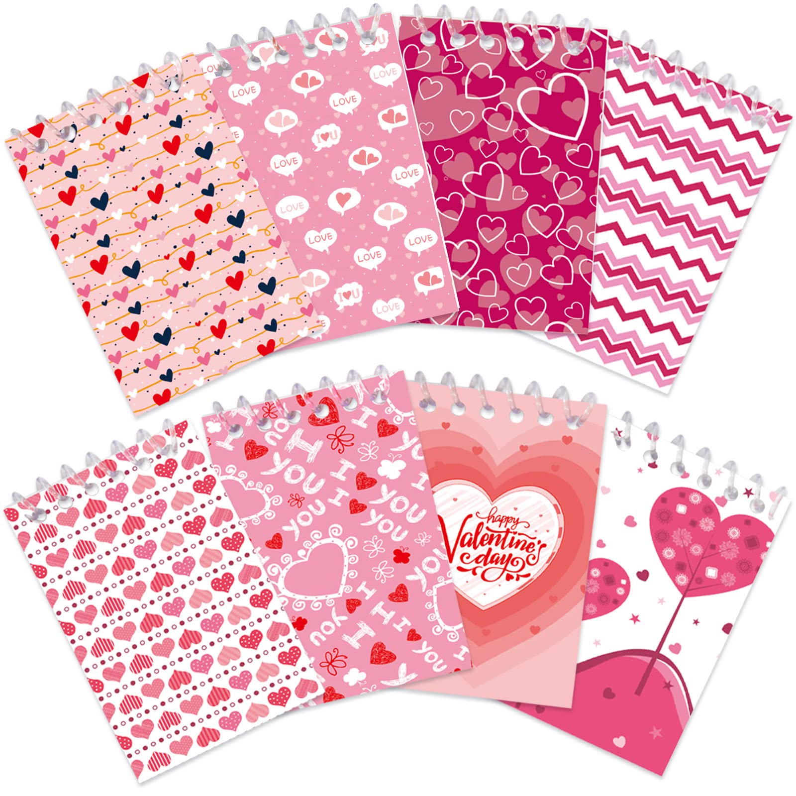 48 Mini Valentine's Day Spiral Notepads with Stickers - Cute Small Notebooks for Kids, Classroom Gift Exchange & Party Favors - Perfect for School Notes, Valentine's Day Gifts & Teacher Appreciation