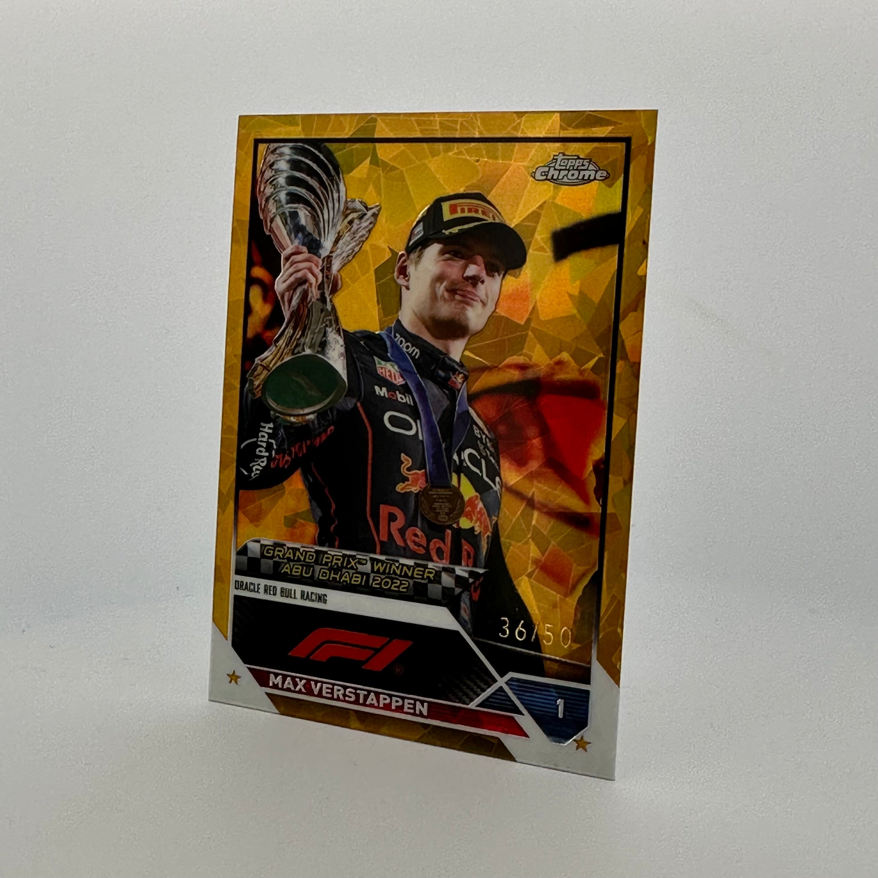 2023 Topps Chrome Sapphire Max Verstappen #165 36/50 Gold Parallel - Rare Racing Collectible for F1 Fans & Sports Card Collectors - Perfect for Display, Trading, and Investment