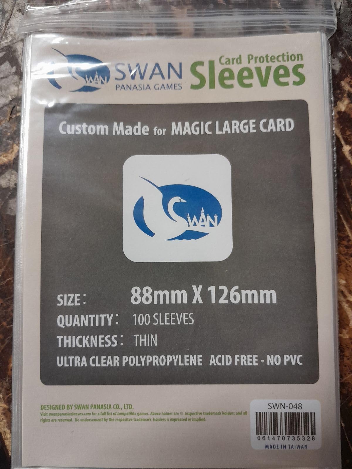 Swan Card Sleeves (88x126mm) - 100 Pack, Thin Protective Sleeves for Cutthroat Caverns - Perfect for TCG, Board Games, and Collectible Cards