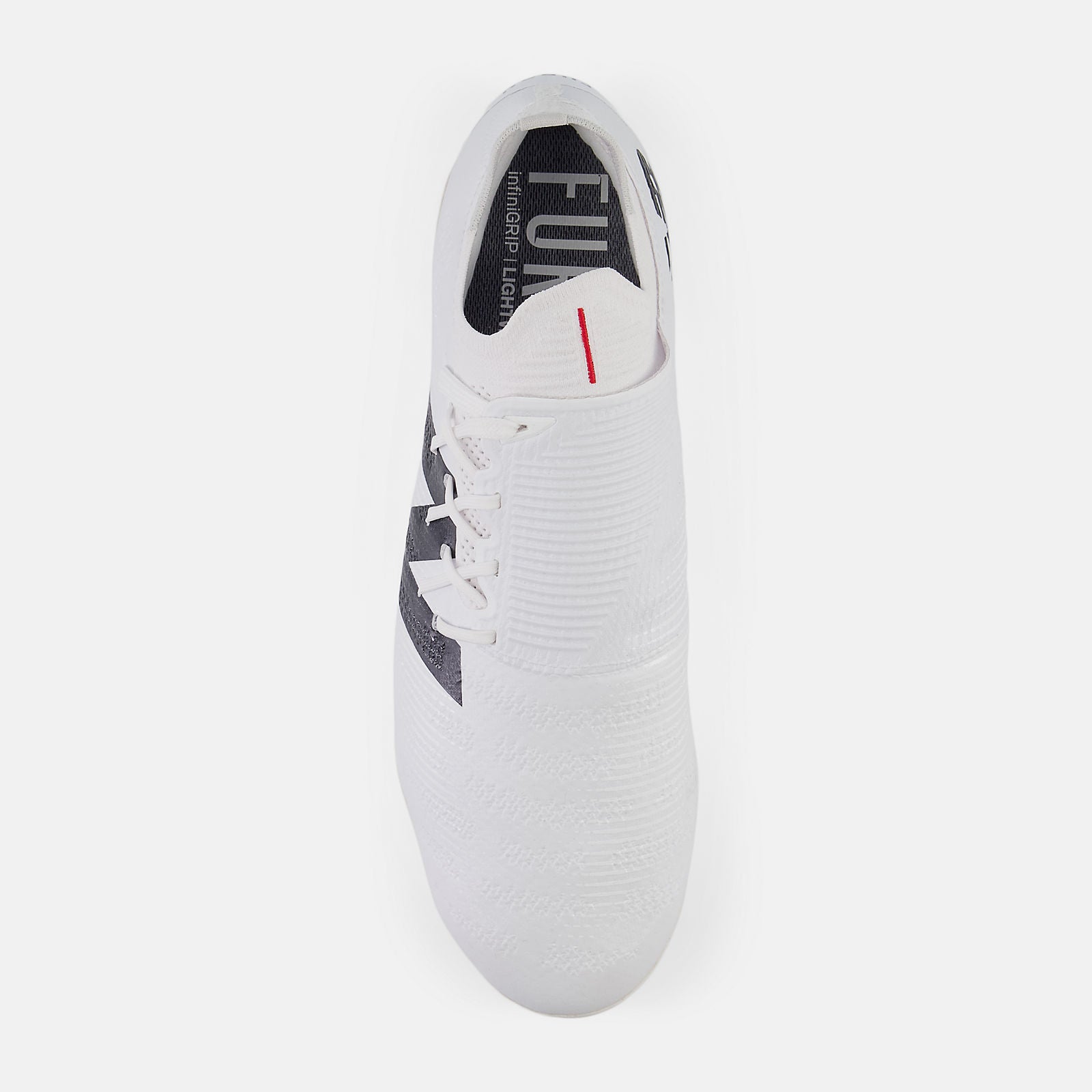 New Balance Furon Pro v7+ FG Soccer Cleats - White/Black/True Red - Lightweight Performance Football Boots for Firm Ground - Perfect for Competitive Matches & Training Sessions