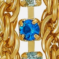 Gold - Blue & White Crystals