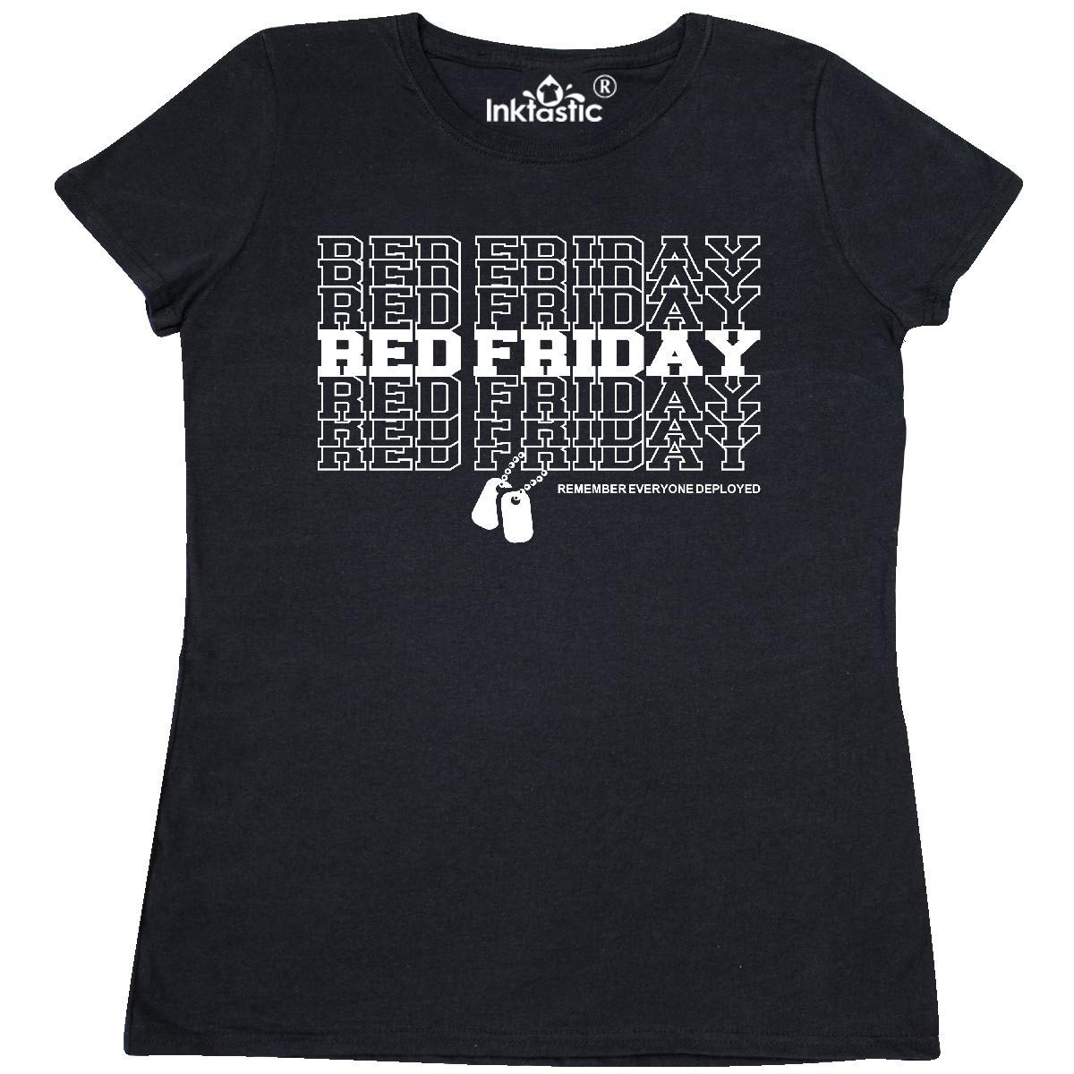 Inktastic Athletic Red Friday Dog Tags Women's T-Shirt - Comfortable Casual Tee for Women - Perfect for Workout, Gym, and Everyday Wear