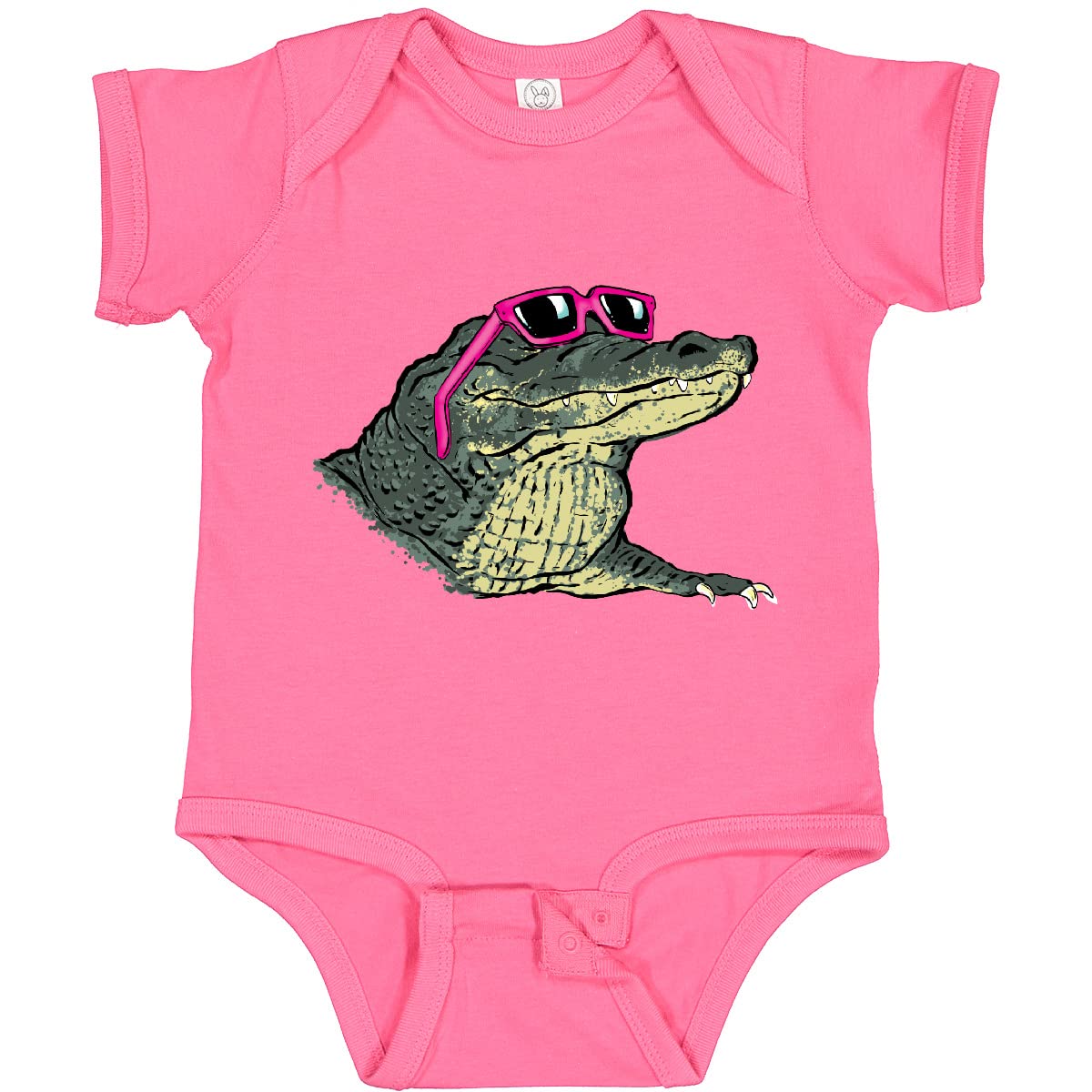 Inktastic Sunny Gator in Pink Sunglasses Baby Bodysuit - Cute Alligator Graphic Onesie for Infants & Toddlers - Perfect for Beach Outings, Pool Parties & Summer Photoshoots