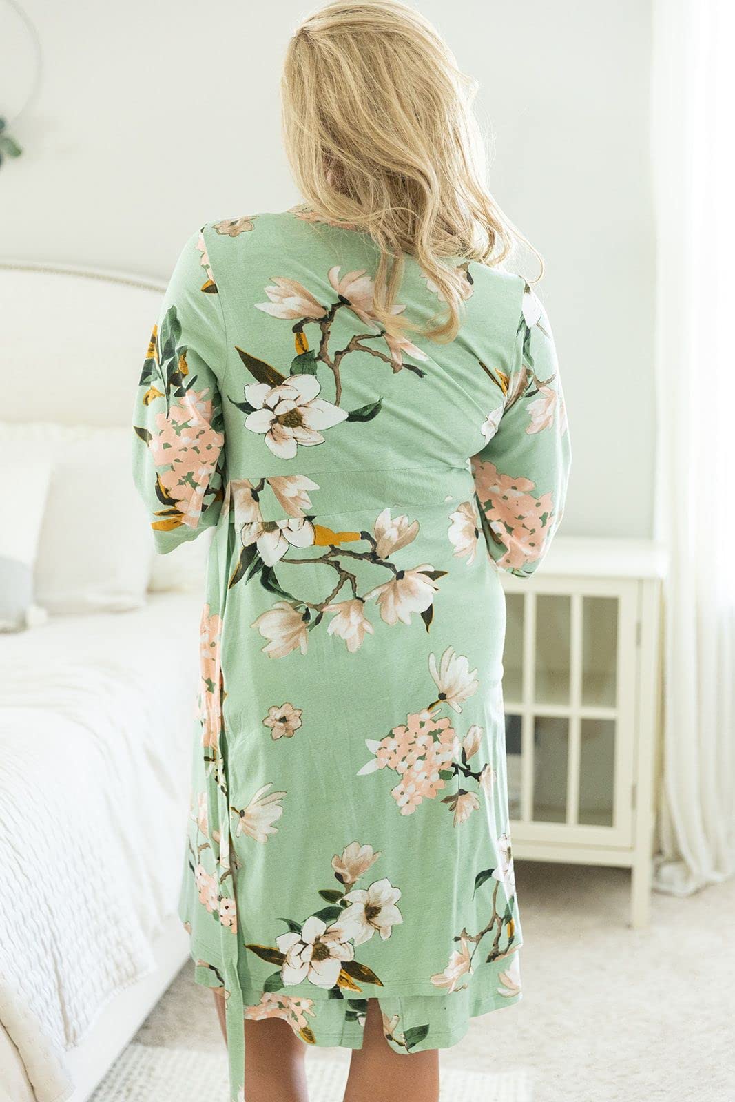 3 in 1 Maternity Labor Delivery Nursing Hospital Birthing Gown & Matching Robe - Comfortable Nursing Wear for Pregnancy, Hospital Birth & Postpartum Recovery - Perfect for Moms-to-Be, Breastfeeding & Newborn Care