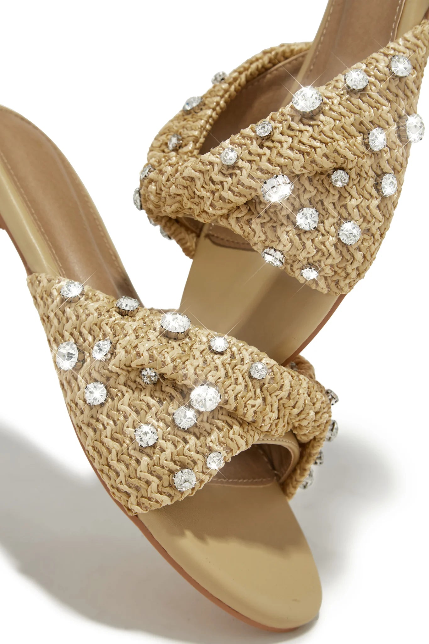 Maria Embellished Slip-On Sandals for Women - Comfortable Summer Beach Wedding Slides with Rhinestones | Perfect for Vacation, Bridal Shower, and Casual Outings