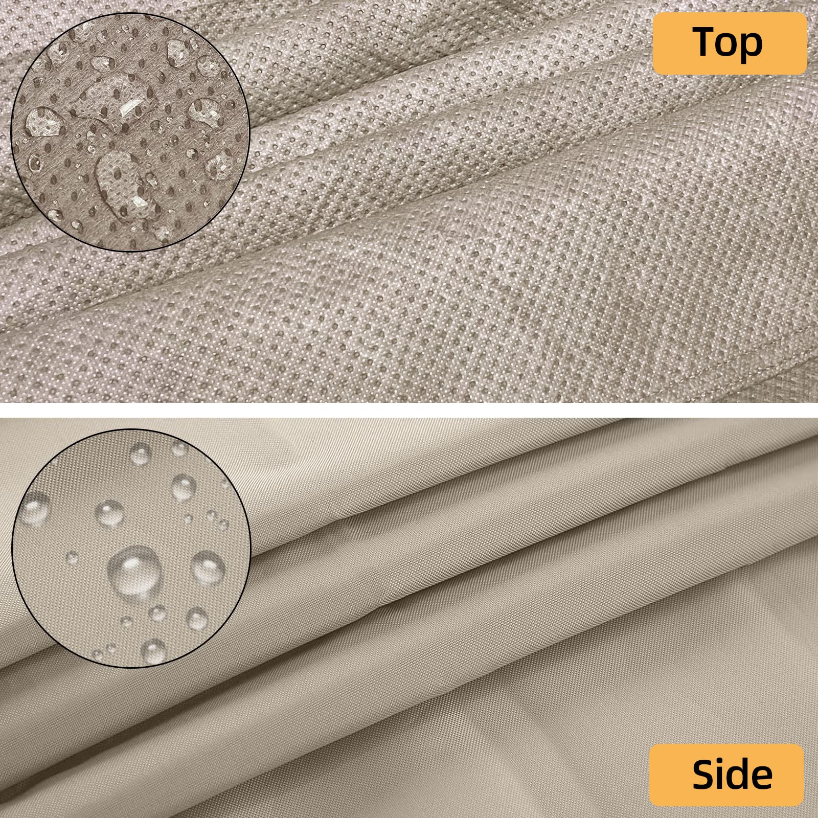 Heavy Duty 28 ft RV Travel Trailer Cover - 7 Layer Windproof, Waterproof, UV Resistant Camper Cover with Adhesive Repair Patches (Beige) - Perfect for Truck Campers 26' to 28' - Ideal for Outdoor Storage & Winter Protection