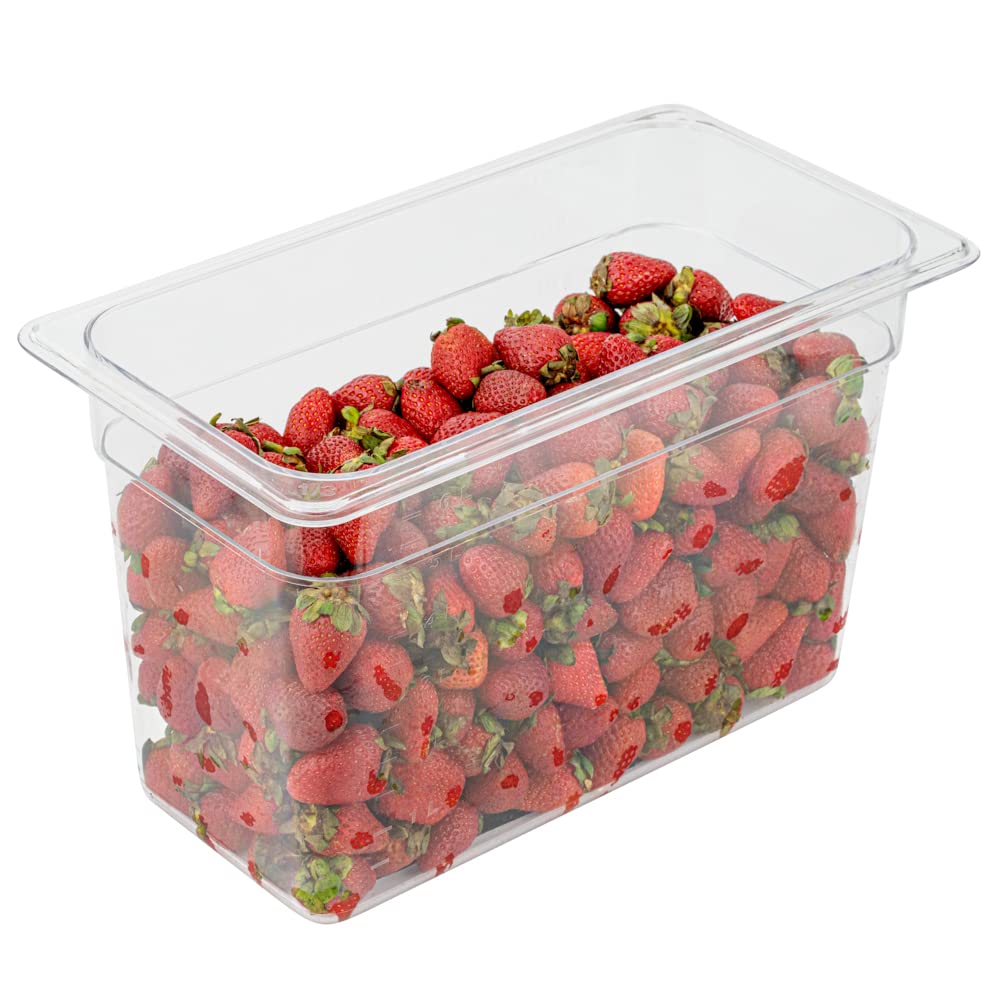 Met Lux 1/3 Size Food Storage Containers - 10 Pack 8-Inch Deep Rectangle Proofing Boxes with Graduated Measurements | Clear BPA-Free Plastic Food Grade Containers | Dishwasher Safe (Lids Sold Separately) | Perfect for Baking, Meal Prep & Leftovers Storage