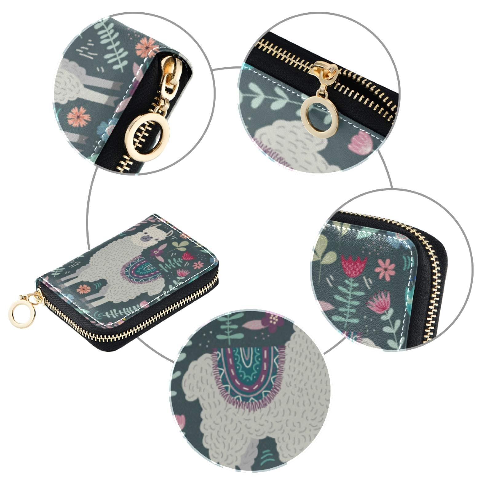 MOYYO RFID Blocking Leather Credit Card Holder - Stylish Zipper Wallet for Women & Girls - Perfect for Travel, Shopping & Everyday Use