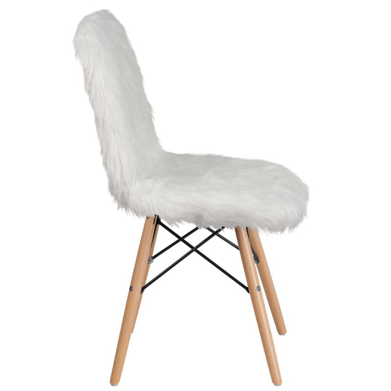 Calvin Shaggy Dog Light Pink Accent Chair - Plush Velvet Upholstered Lounge Chair for Living Room, Bedroom, or Office - Cozy Reading Nook & Stylish Home Decor
