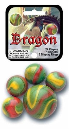 FS USA Dragon Marbles - Premium Collectible Glass Marbles for Kids & Adults - Perfect for Games, Decor, and Gift Giving