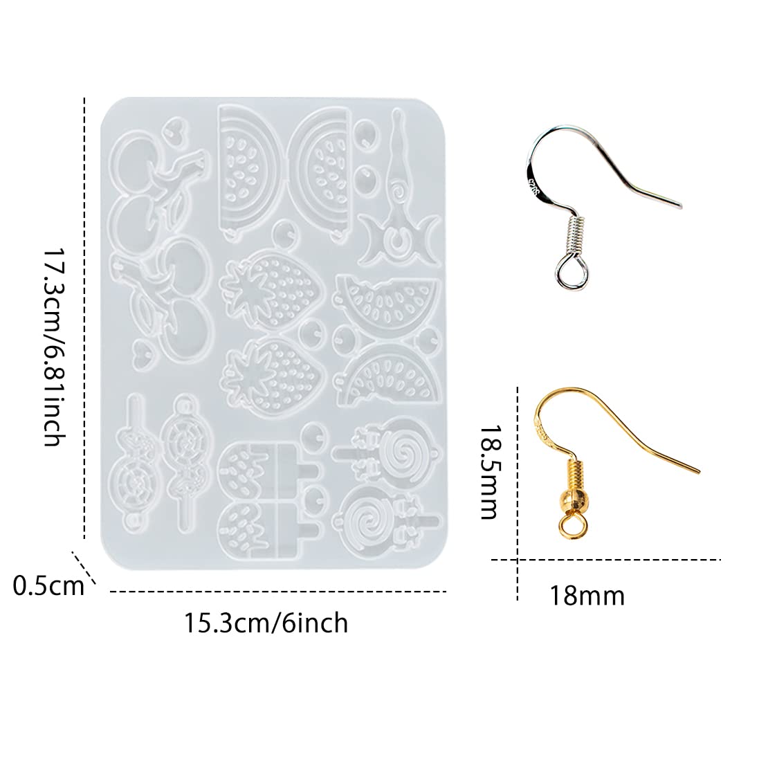 Premium Silicone Resin Jewelry Molds for DIY Earrings, Pendants & Keychains - 20pcs Earring Hooks Included - Crystal Epoxy Casting Molds for Handmade Necklace Charms & DIY Craft Projects - Perfect for Jewelry Making, Gift Crafting & Home Decor