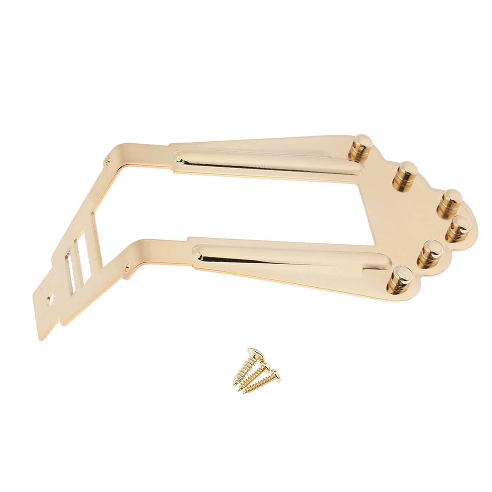 Golden 6 String Guitar Bridge System Set - Hollowbody Archtop Guitar Tailpiece & Bridge Replacement Parts - Perfect for Jazz, Blues & Acoustic Performances