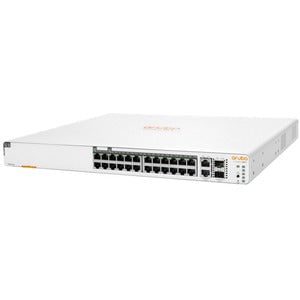 Aruba Instant On 1960 24-Port Gigabit Ethernet Switch with 4x PoE+ Ports, 2x 10G SFP+, 370W PoE Budget - Managed Layer 2 Switch for Small Business & Office Networks - Ideal for High-Speed Data Transfer, VoIP, and Security Camera Systems