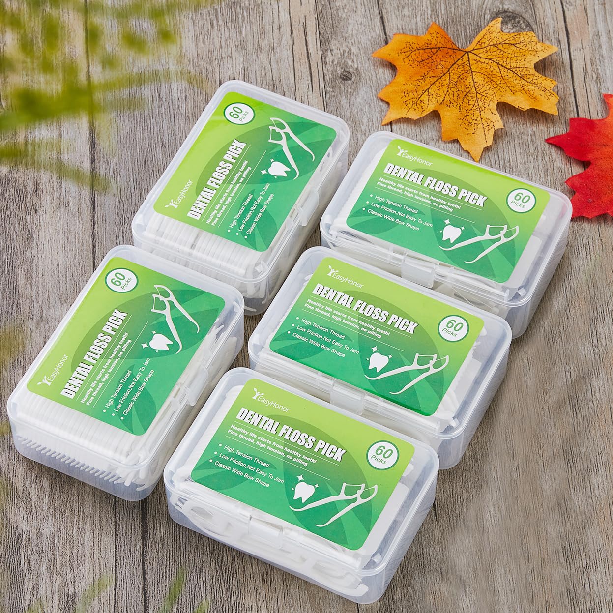 **300 Count Dental Floss Picks with 5 Travel Cases - Disposable Floss Sticks for Teeth Cleaning, Oral Hygiene & On-the-Go Care - Includes 1 Mini Toothpick Box (Perfect for Travel, Office & Daily Use)**