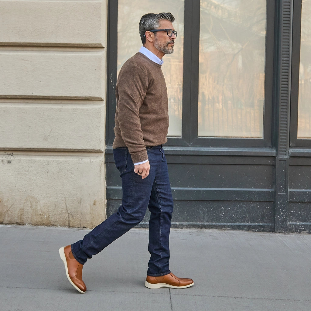 The Chelsea Boots for Women - Honey & Cream Leather Ankle Boots - Stylish & Comfortable for Fall, Winter & Casual Outfits