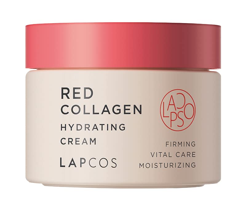 LAPCOS Red Collagen Hydrating Face Cream 1.69 Fl Oz - Vegan Collagen Moisturizer with Niacinamide for Plump, Hydrated Skin | Anti-Aging Neck & Face Cream for Day & Night Use