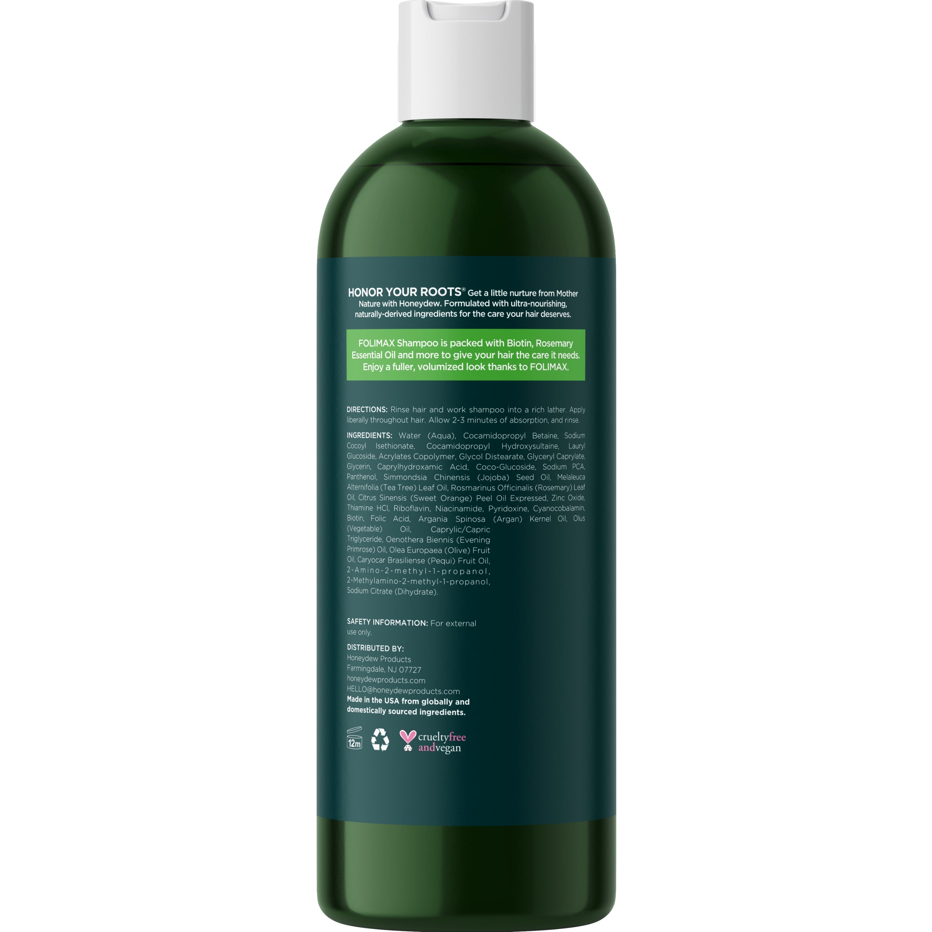 Folimax Rosemary Shampoo for Hair Growth & Scalp Care - Natural Volumizing Shampoo with Rosemary Oil - Perfect for Dry, Damaged Hair & Dandruff Treatment at Home