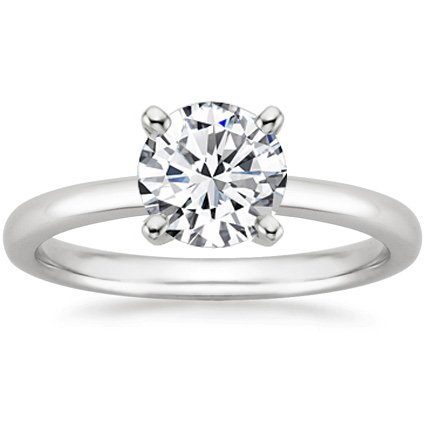 1 Carat Round Cut Solitaire Diamond Engagement Ring - Eye Clean SI1 Clarity, 14K White Gold Wedding Band for Proposal, Anniversary & Bridal Jewelry Gift