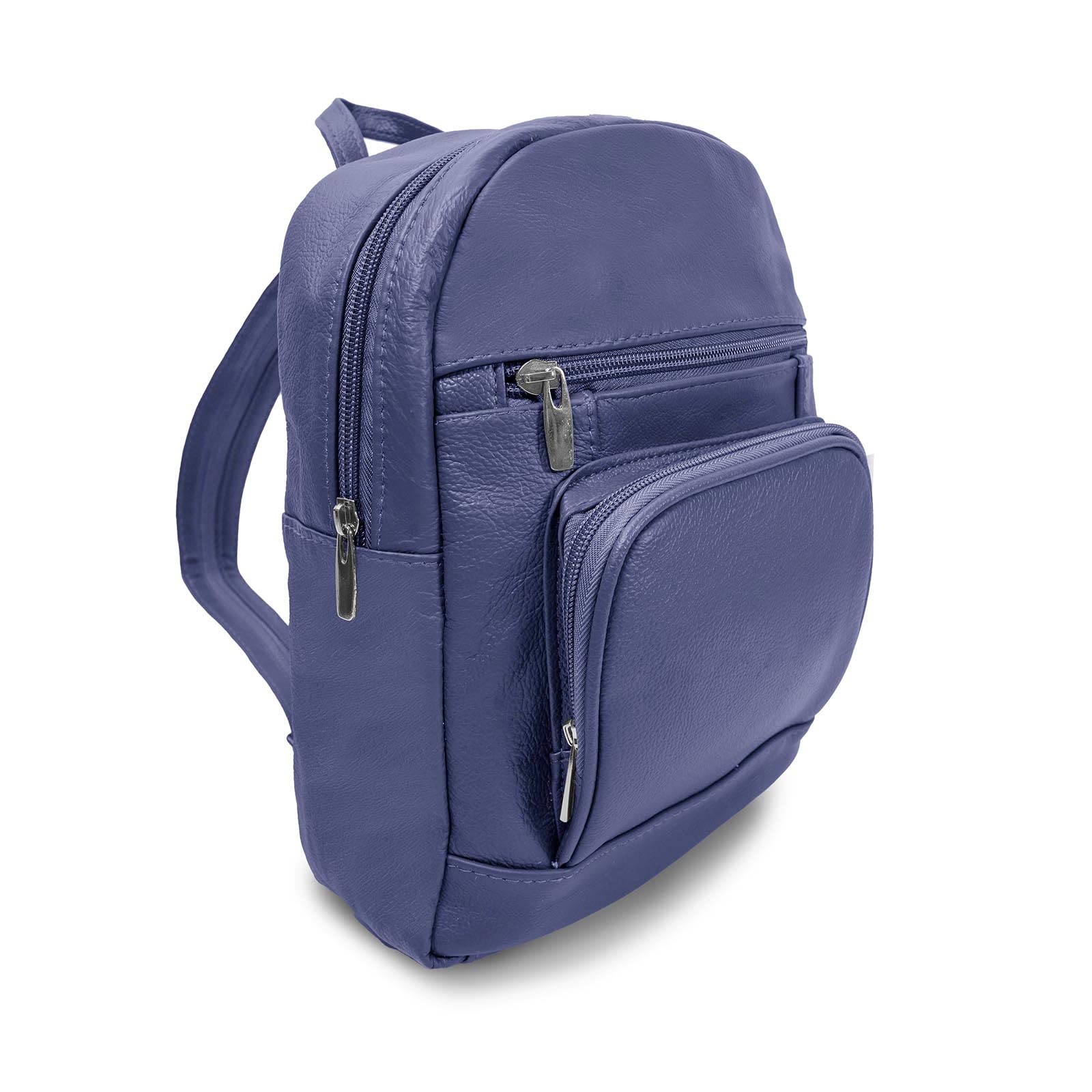 Genuine Leather Mini Backpack for Women - Krediz Soft Adjustable Shoulder Straps Travel Backpack Purse - Perfect for Daily Use, Work, School & Weekend Trips (Navy)