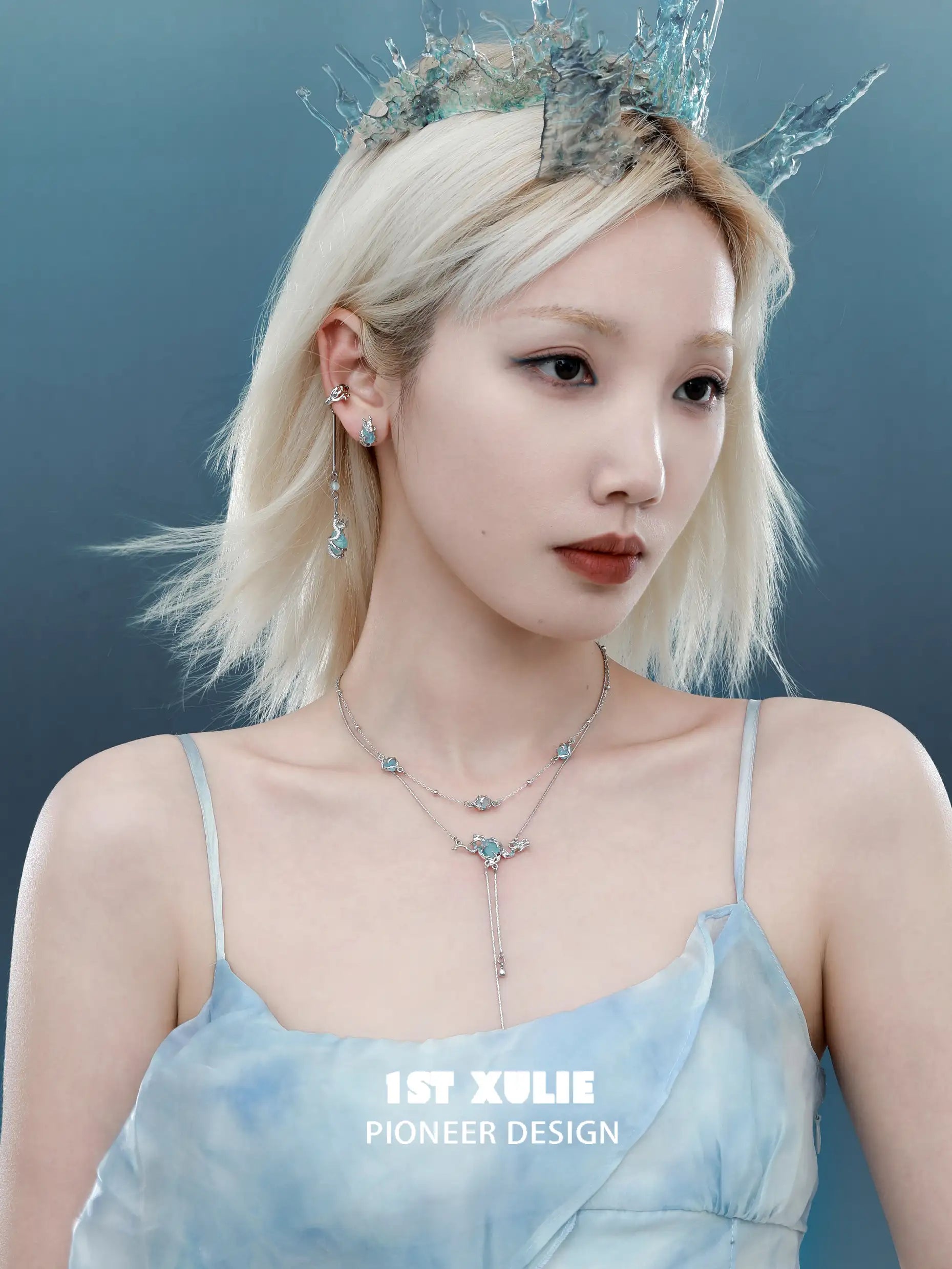 Loong Ling Loong Aquamarine S925 Sterling Silver Tassel Choker Necklace™ - Elegant Bohemian Jewelry for Women, Gift for Her, Perfect for Parties, Weddings & Special Occasions