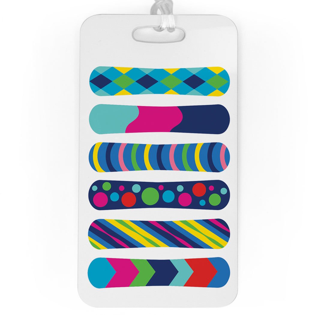 ChalkTalkSPORTS Snowboard Luggage Tag - Large Durable Snowboard Pattern Bag Tag for Travel & Sports Gear - Perfect for Ski Trips, Snowboarding Vacations & Adventure Travel Accessories