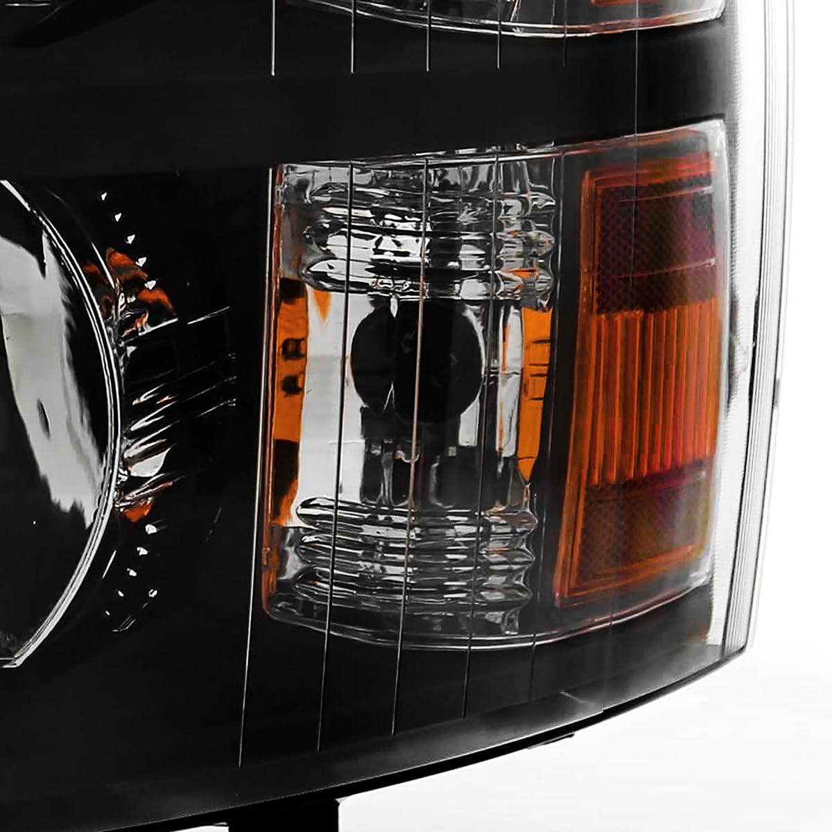 Spec-D Tuning Crystal Black Headlights & Black LED Tail Lights for Chevy Silverado Pickup - Upgrade Your Truck's Style & Visibility for Night Driving & Off-Road Adventures