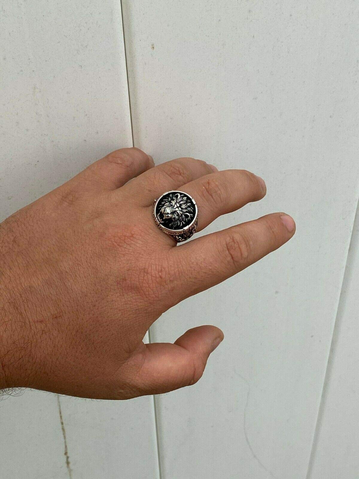 925 Sterling Silver Men's Lion of Judah Ring - Sizes 7-13 - Bold Statement Jewelry for Men - Perfect for Gifts, Weddings & Everyday Wear
