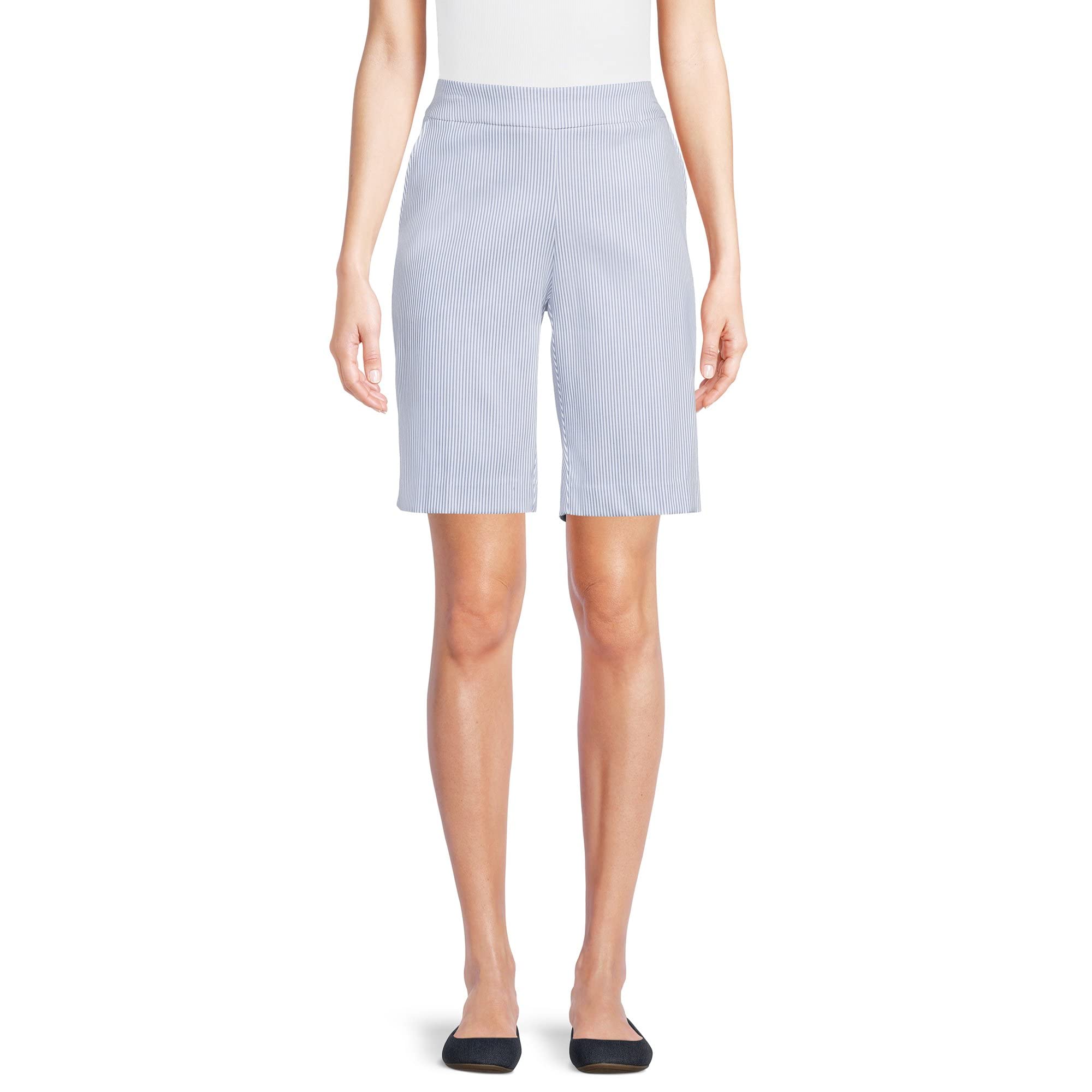 Time & Tru Women's Bermuda Shorts - Comfortable Pull-On for Summer
