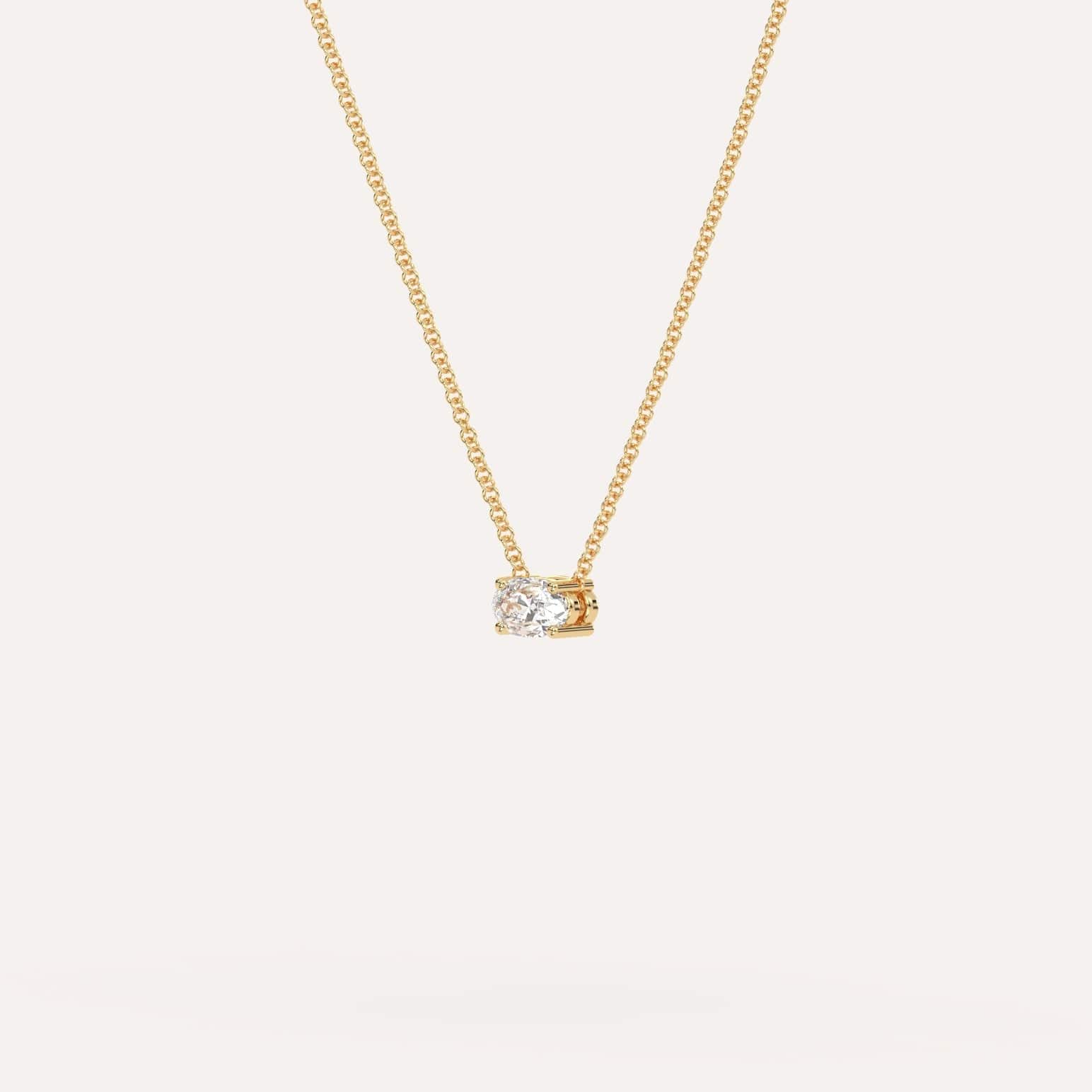 1/4 Carat Oval Floating Diamond Necklace - Elegant Dainty Pendant for Women - Perfect for Weddings, Anniversaries & Special Occasions