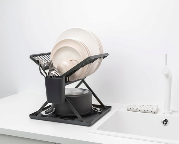 Foldable Dish Drying Rack - Space Saving Kitchen Organizer for Countertop, Sink, and Cabinet - Perfect for Small Apartments, RVs, and Camping