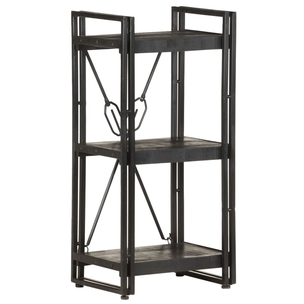 3-Tier Bookcase with Storage Shelves - Solid Mango Wood Bookshelf for Bedroom, Living Room & Office - 15.7