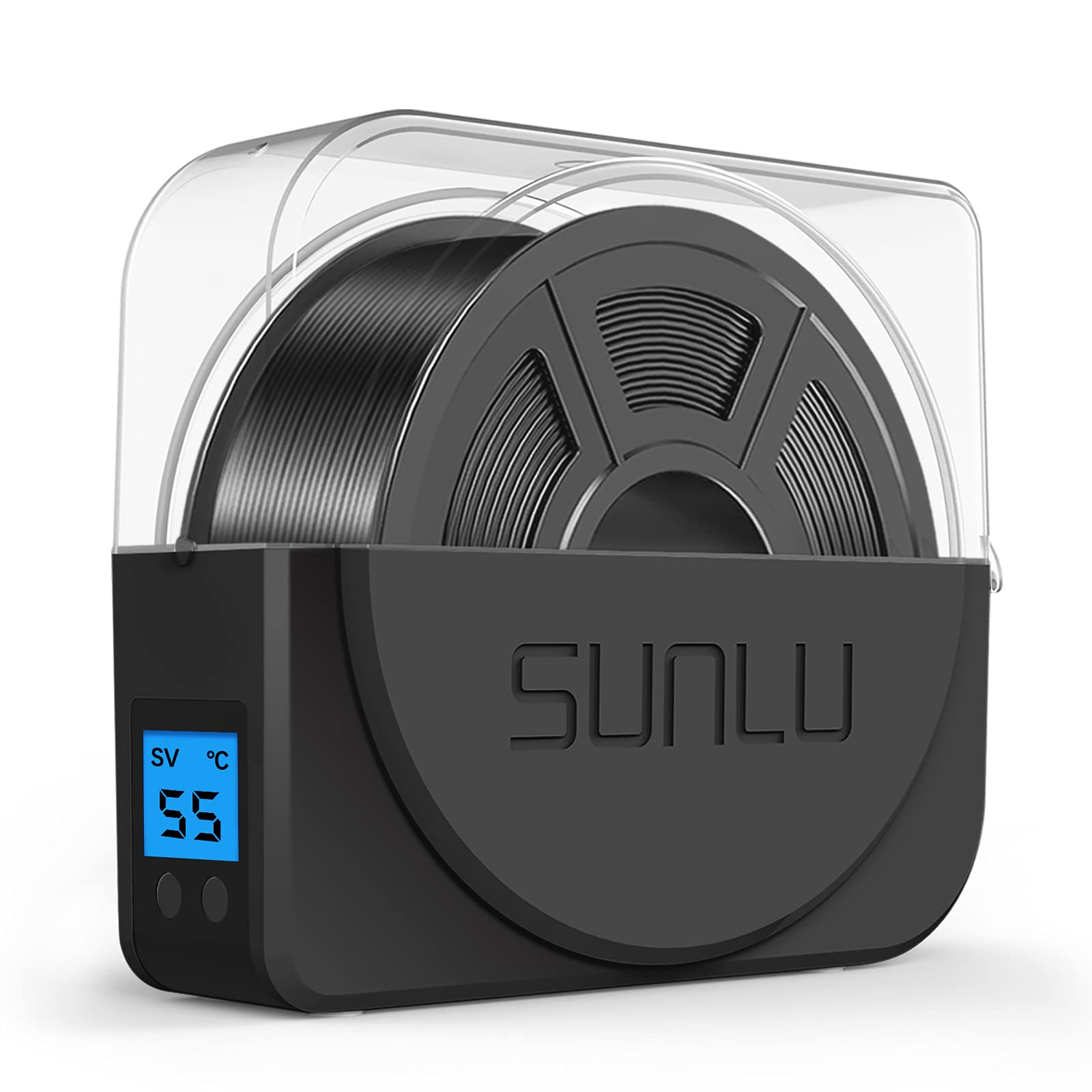 SUNLU Filament Dryer Box for 3D Printer - Keep Filament Dry & Organized During Printing - Storage Container & Holder - Black - Perfect for PLA, ABS, PETG Filament Storage & Moisture Protection