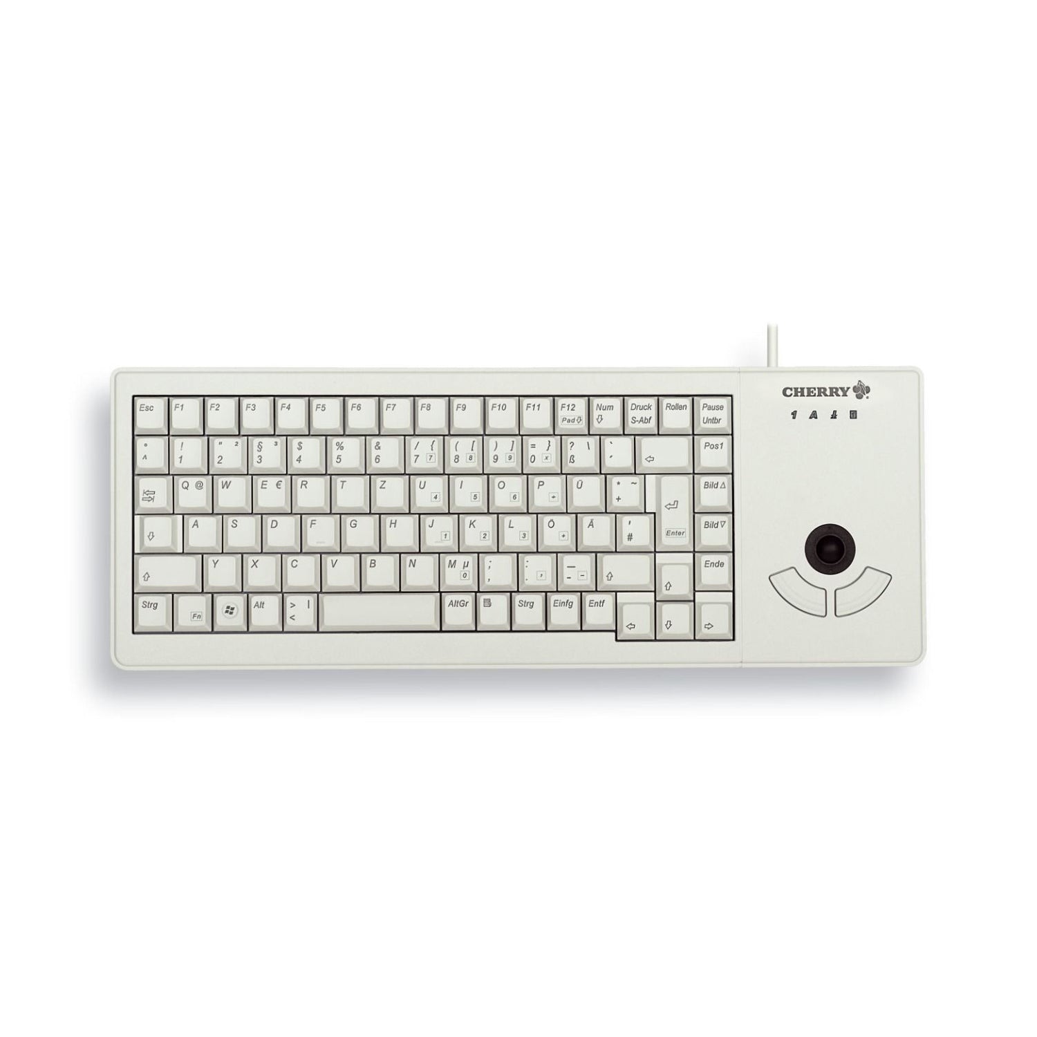 Cherry G84-5400 XS USB Trackball Keyboard - Ergonomic Design for Office & Gaming | Compact Layout with Built-in Trackball for Efficient Typing & Navigation
