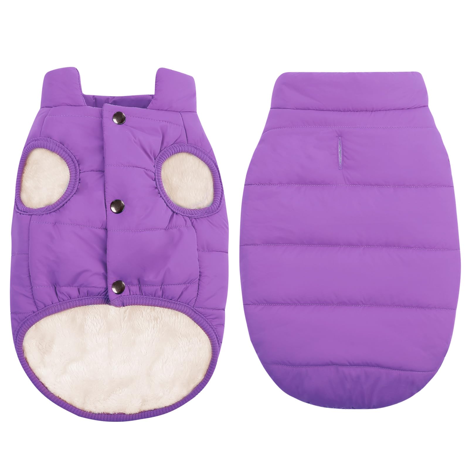 ASENKU Windproof & Waterproof Dog Winter Coat - Fleece Lined Warm Dog Jacket Vest for Small Medium Large Dogs - Cold Weather Pet Apparel (Purple, Size L) - Perfect for Outdoor Walks, Hiking & Winter Adventures