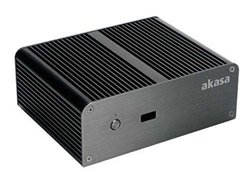 Akasa Newton T Black Aluminum uCFF Computer Case - Compact PC Case for Mini ITX, Supports 2.5